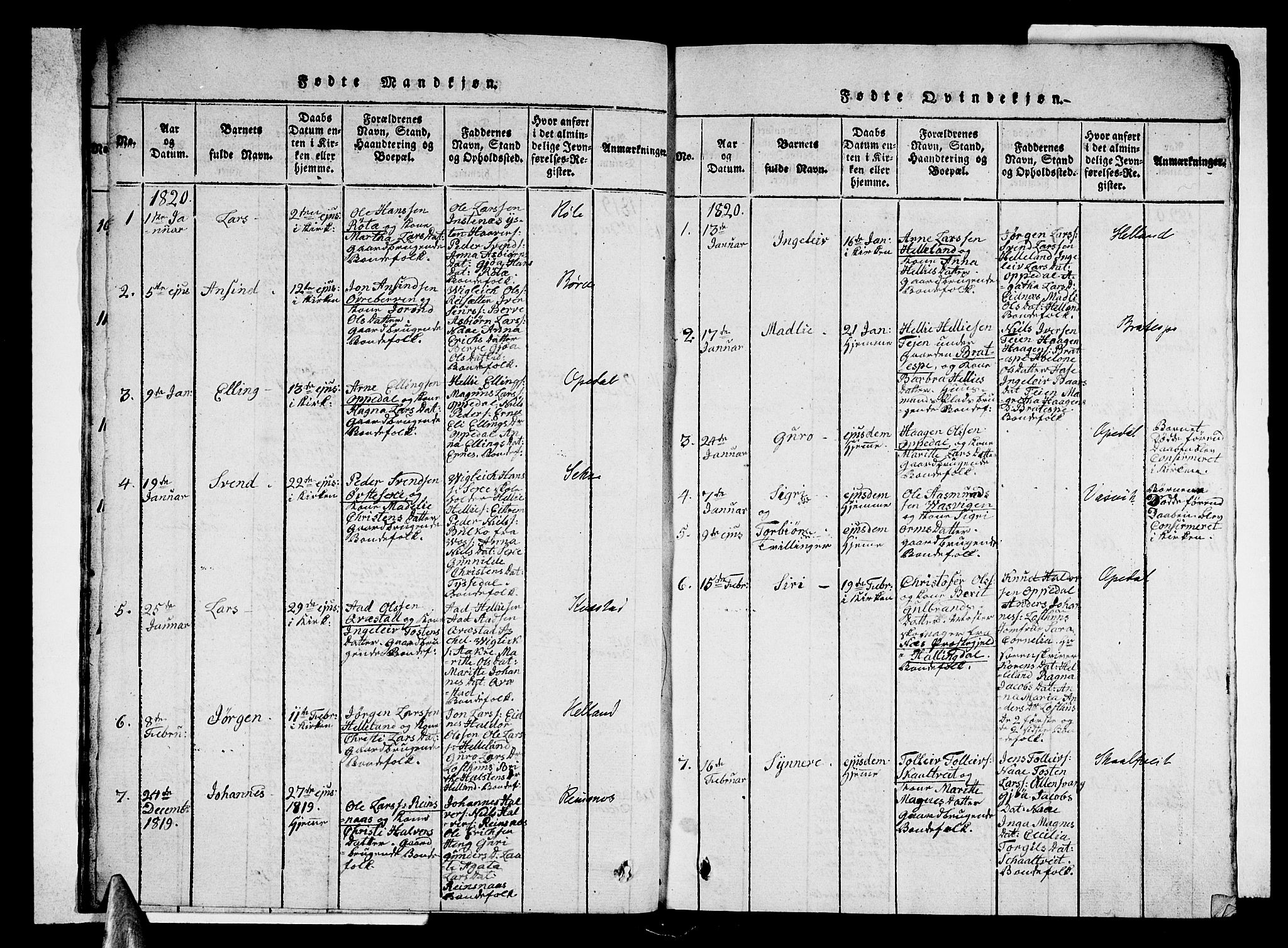 Ullensvang sokneprestembete, AV/SAB-A-78701/H/Haa: Parish register (official) no. A 9, 1819-1826