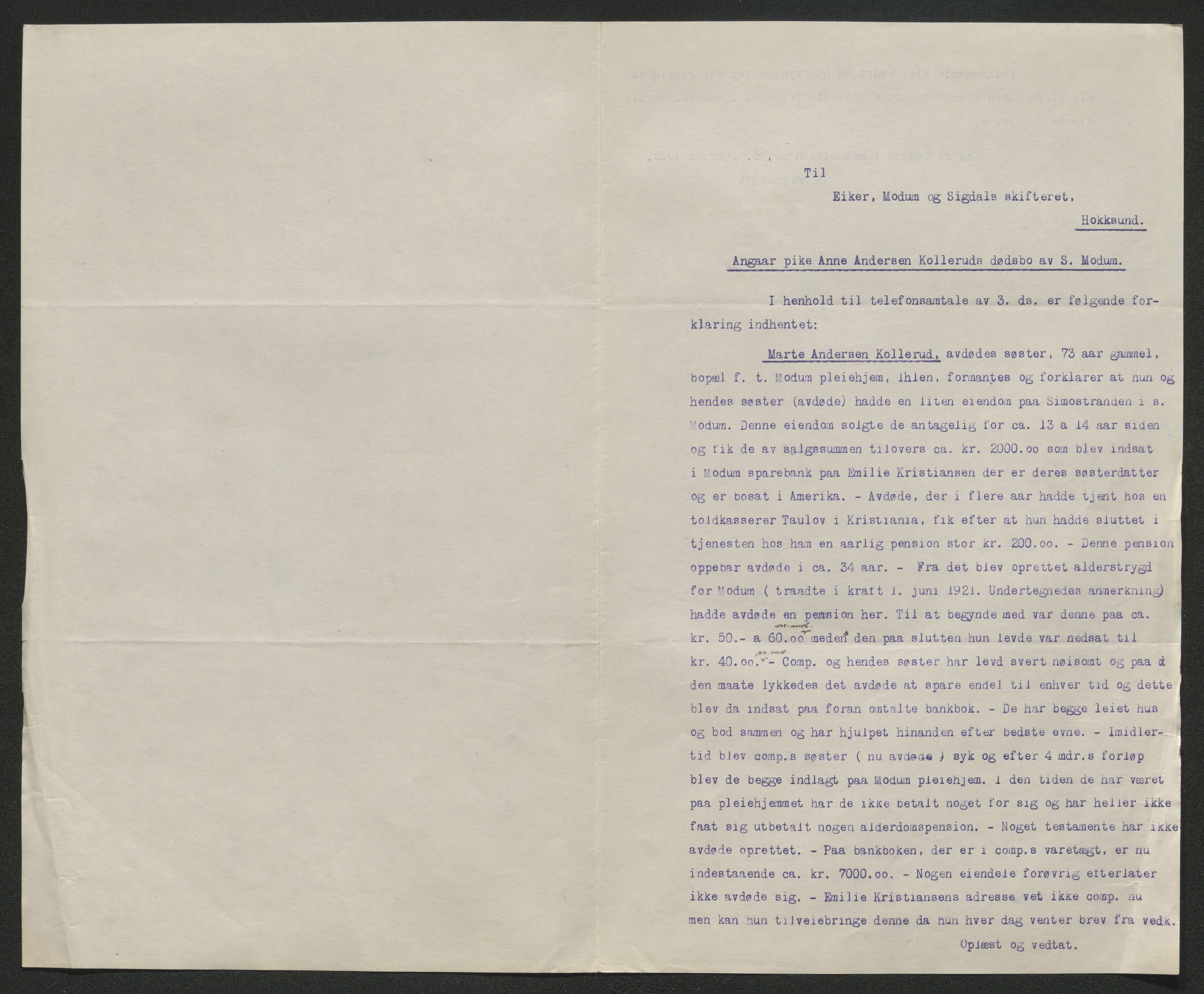 Eiker, Modum og Sigdal sorenskriveri, SAKO/A-123/H/Ha/Hab/L0043: Dødsfallsmeldinger, 1925, p. 20