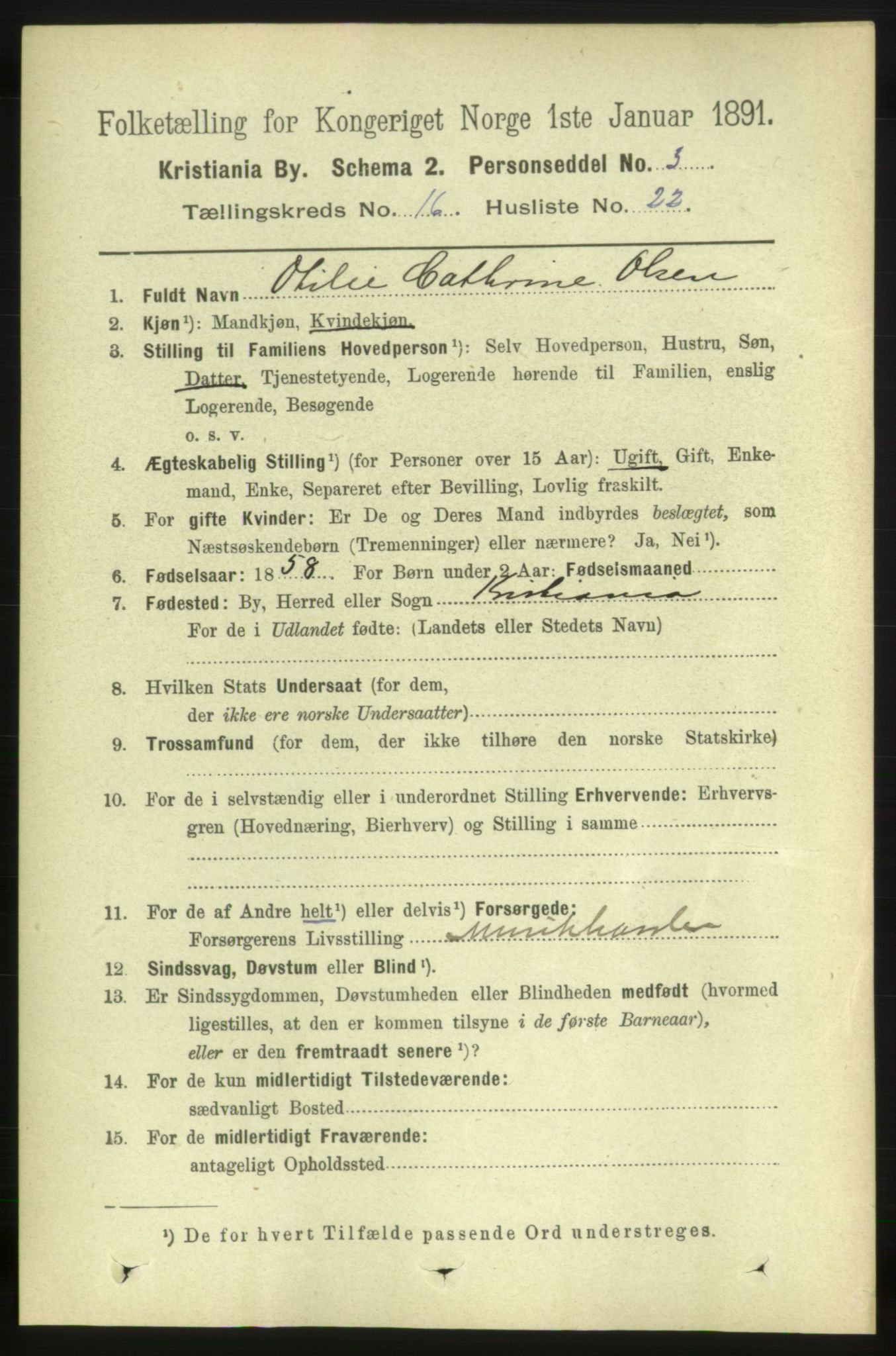 RA, 1891 census for 0301 Kristiania, 1891, p. 7681