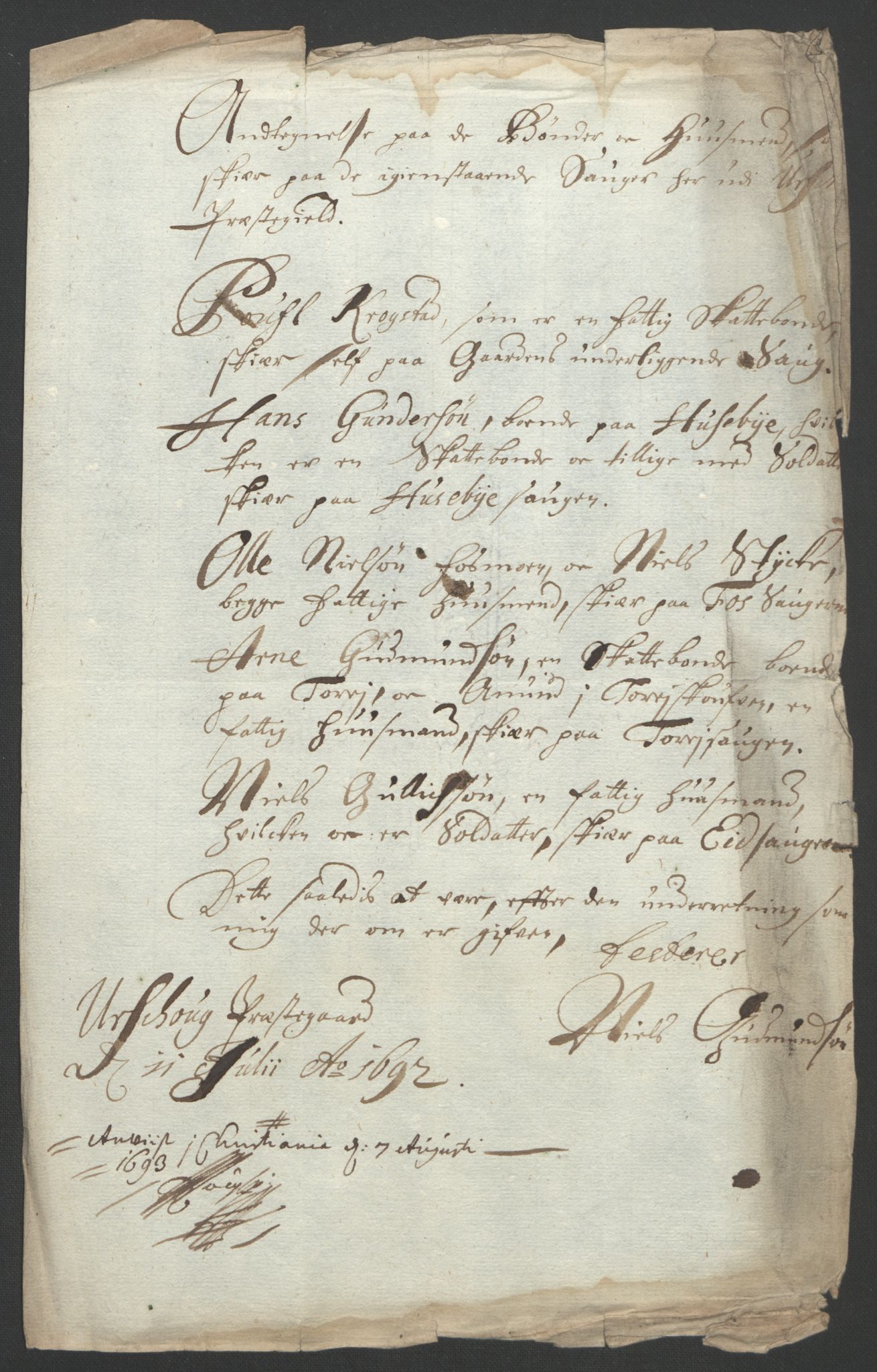 Rentekammeret inntil 1814, Reviderte regnskaper, Fogderegnskap, AV/RA-EA-4092/R11/L0577: Fogderegnskap Nedre Romerike, 1692, p. 198