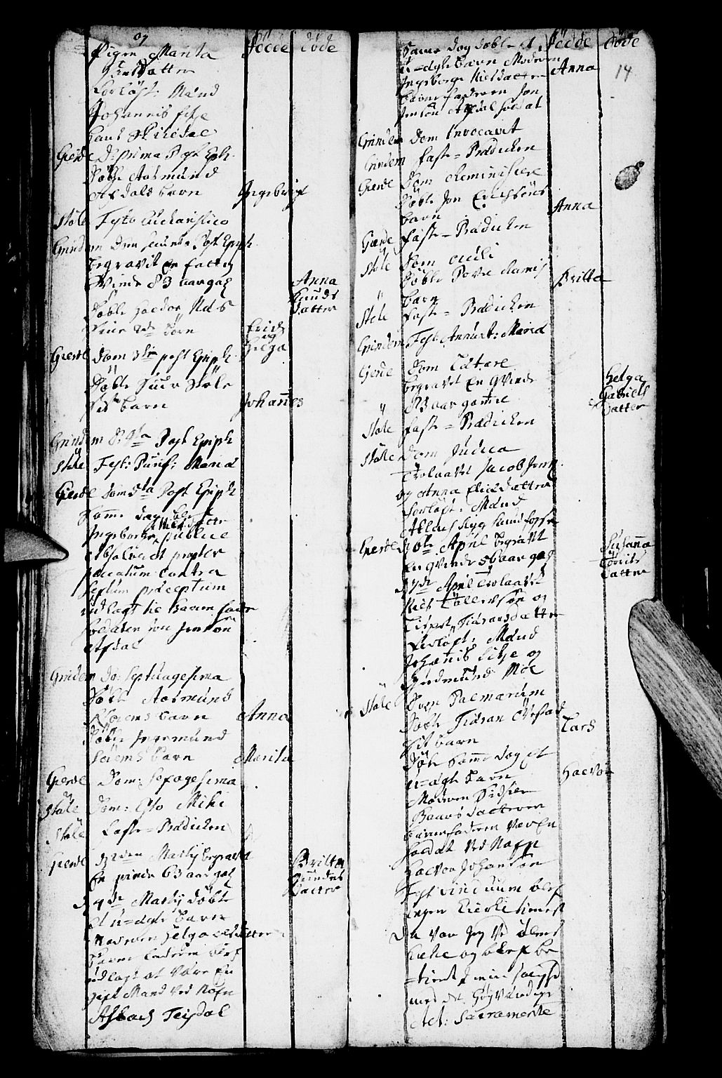Etne sokneprestembete, SAB/A-75001/H/Haa: Parish register (official) no. A 2, 1725-1755, p. 14
