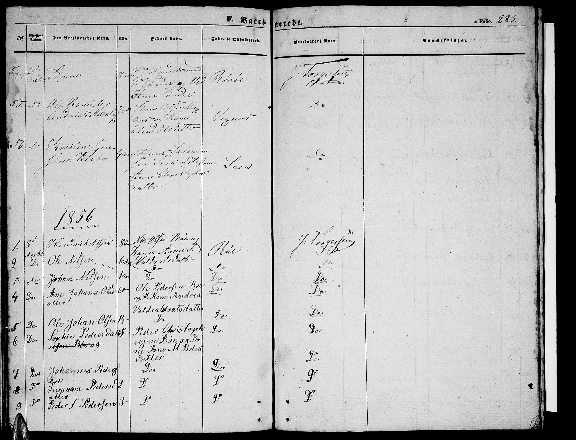 Ministerialprotokoller, klokkerbøker og fødselsregistre - Nordland, AV/SAT-A-1459/816/L0251: Parish register (copy) no. 816C01, 1852-1870, p. 283