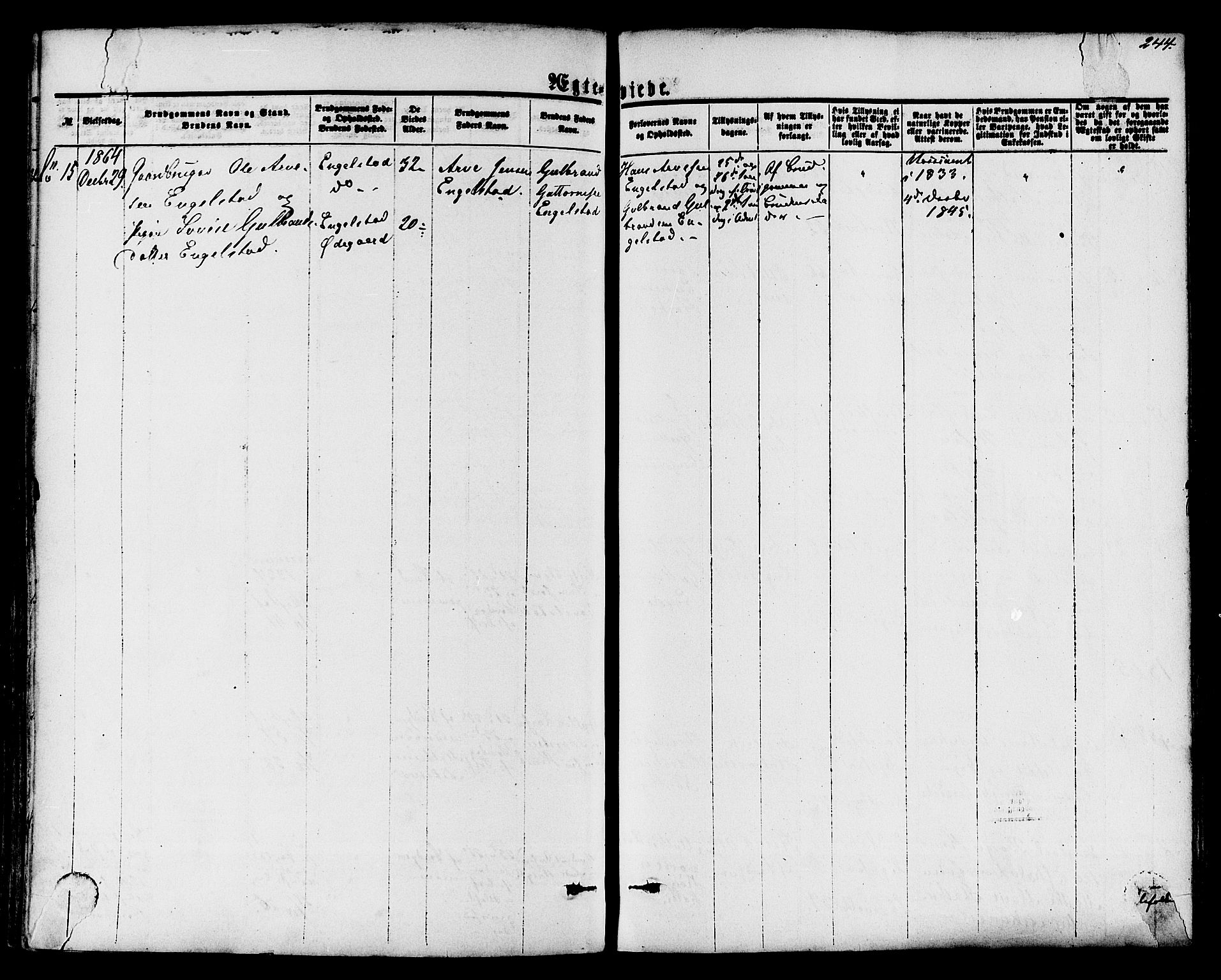 Lardal kirkebøker, AV/SAKO-A-350/F/Fa/L0007: Parish register (official) no. I 7, 1861-1880, p. 244