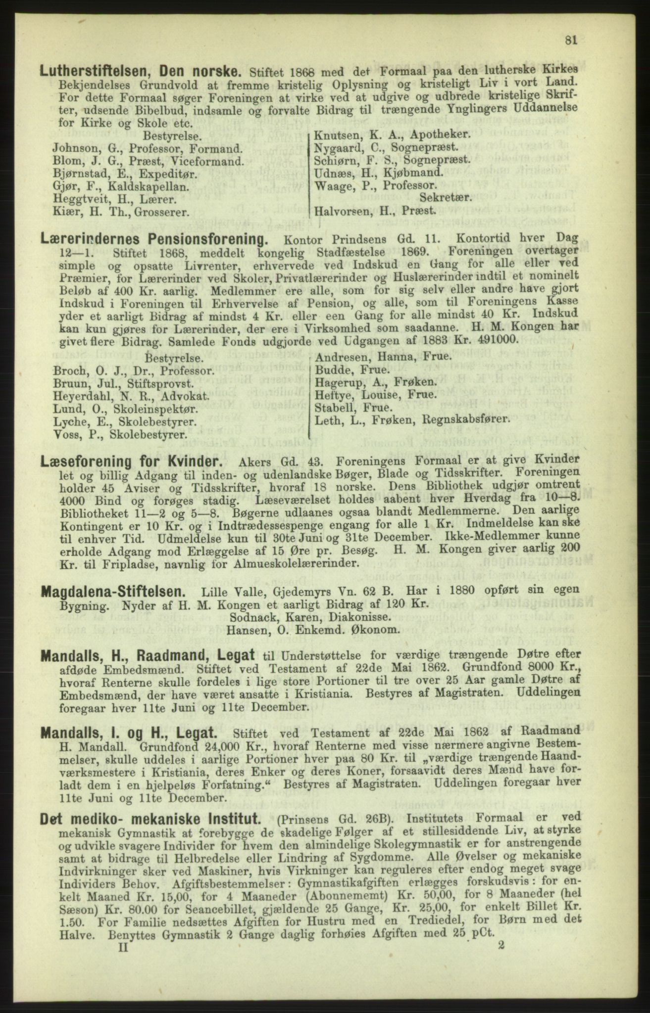 Kristiania/Oslo adressebok, PUBL/-, 1886, p. 81