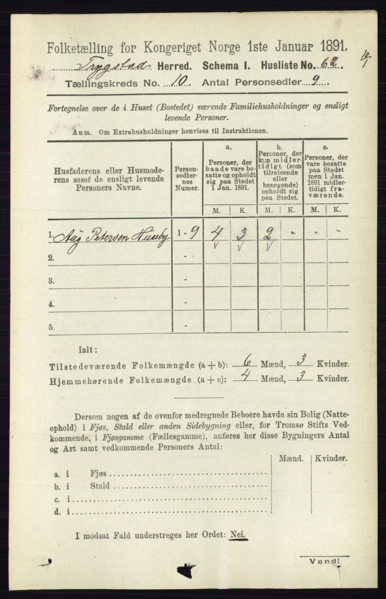 RA, 1891 Census for 0122 Trøgstad, 1891, p. 4294