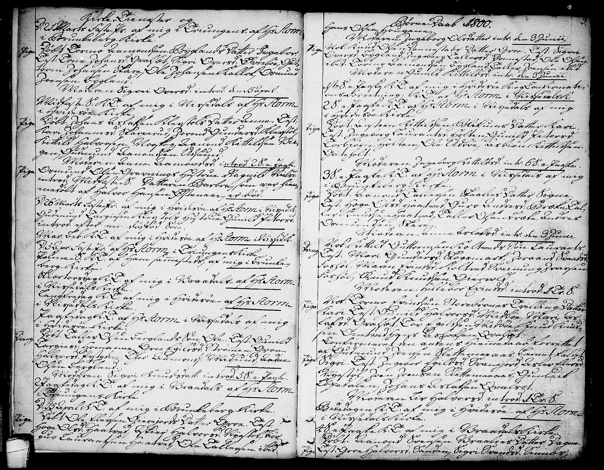 Kviteseid kirkebøker, AV/SAKO-A-276/F/Fa/L0004: Parish register (official) no. I 4, 1800-1814, p. 3