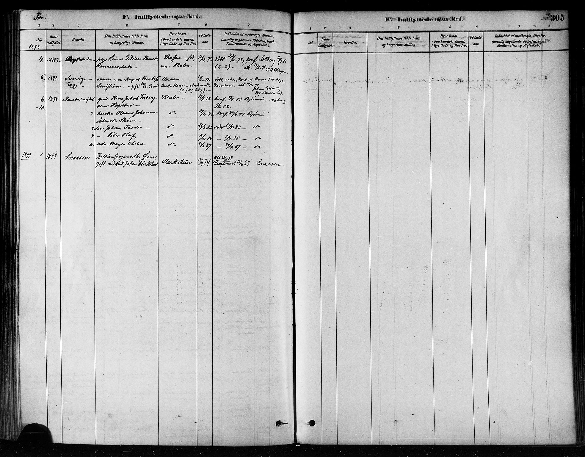 Ministerialprotokoller, klokkerbøker og fødselsregistre - Nord-Trøndelag, AV/SAT-A-1458/746/L0448: Parish register (official) no. 746A07 /1, 1878-1900, p. 305