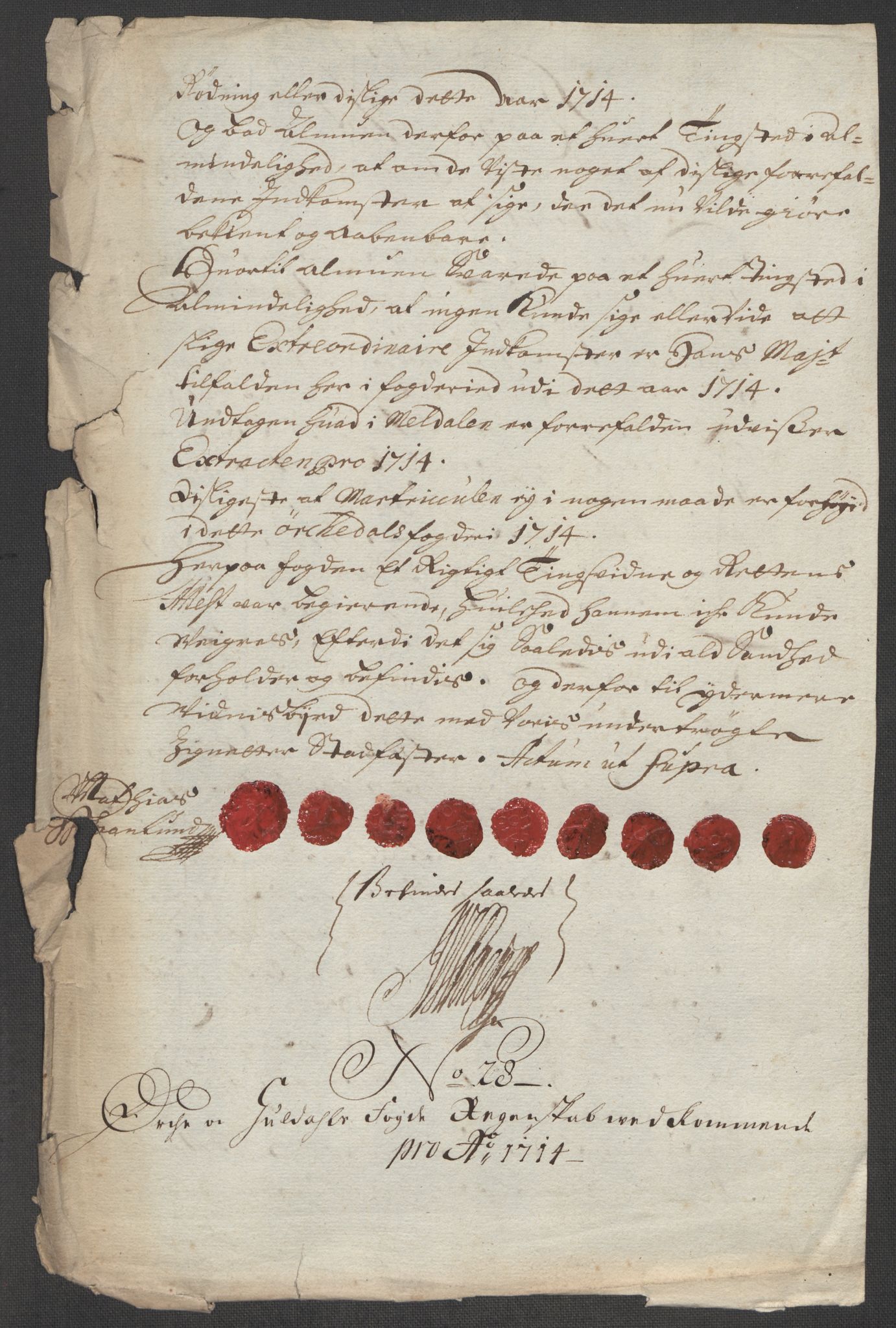 Rentekammeret inntil 1814, Reviderte regnskaper, Fogderegnskap, RA/EA-4092/R60/L3965: Fogderegnskap Orkdal og Gauldal, 1714, p. 216