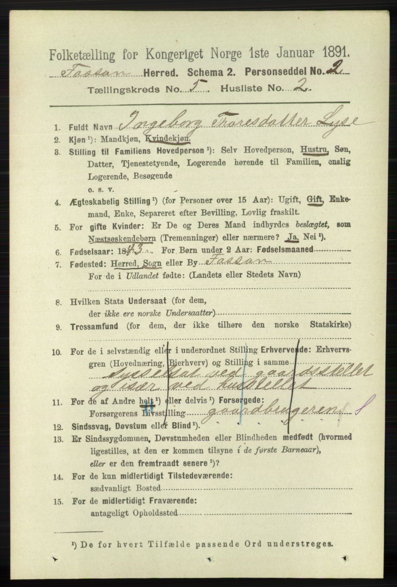 RA, 1891 census for 1129 Forsand, 1891, p. 762