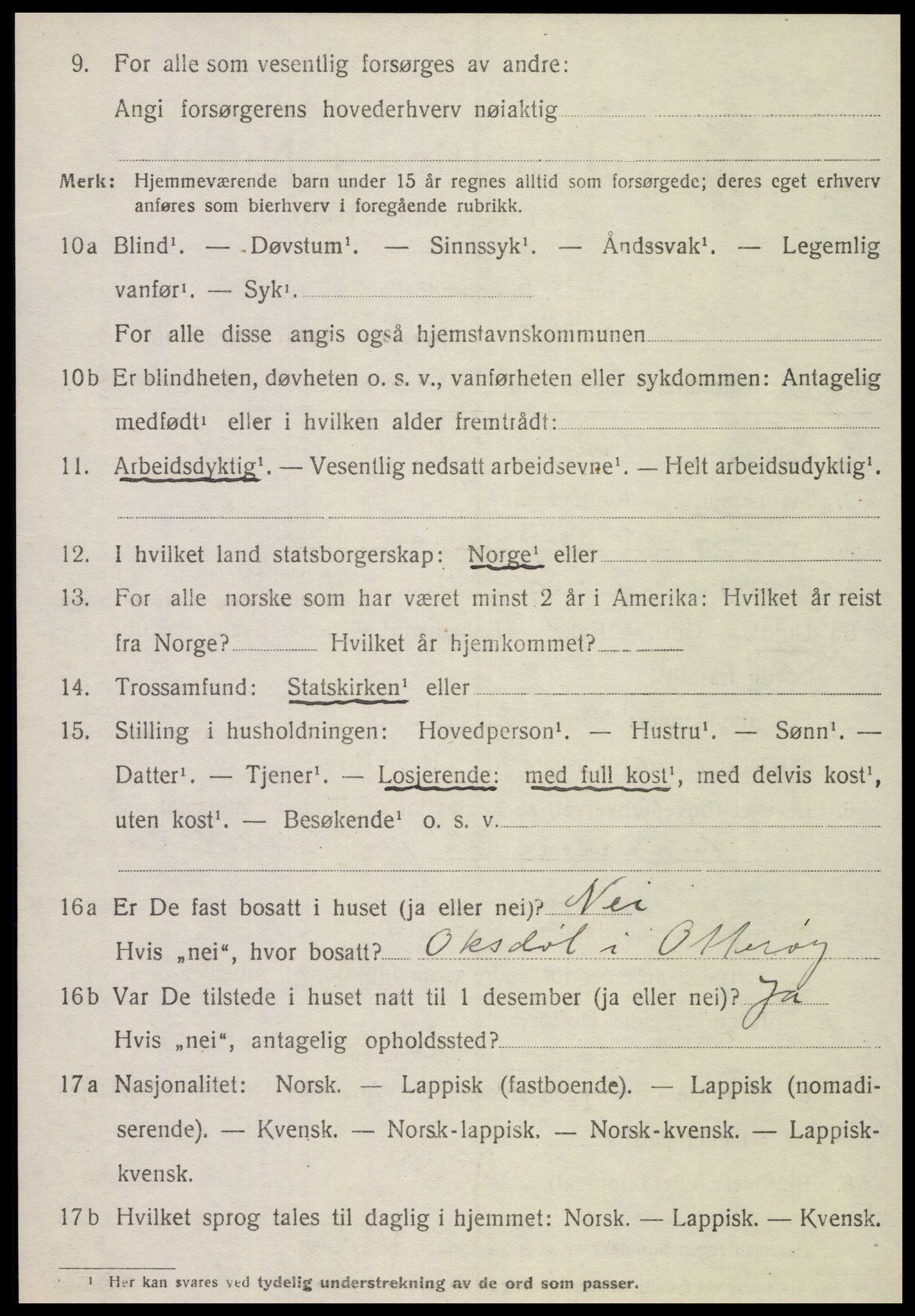 SAT, 1920 census for Otterøy, 1920, p. 1928