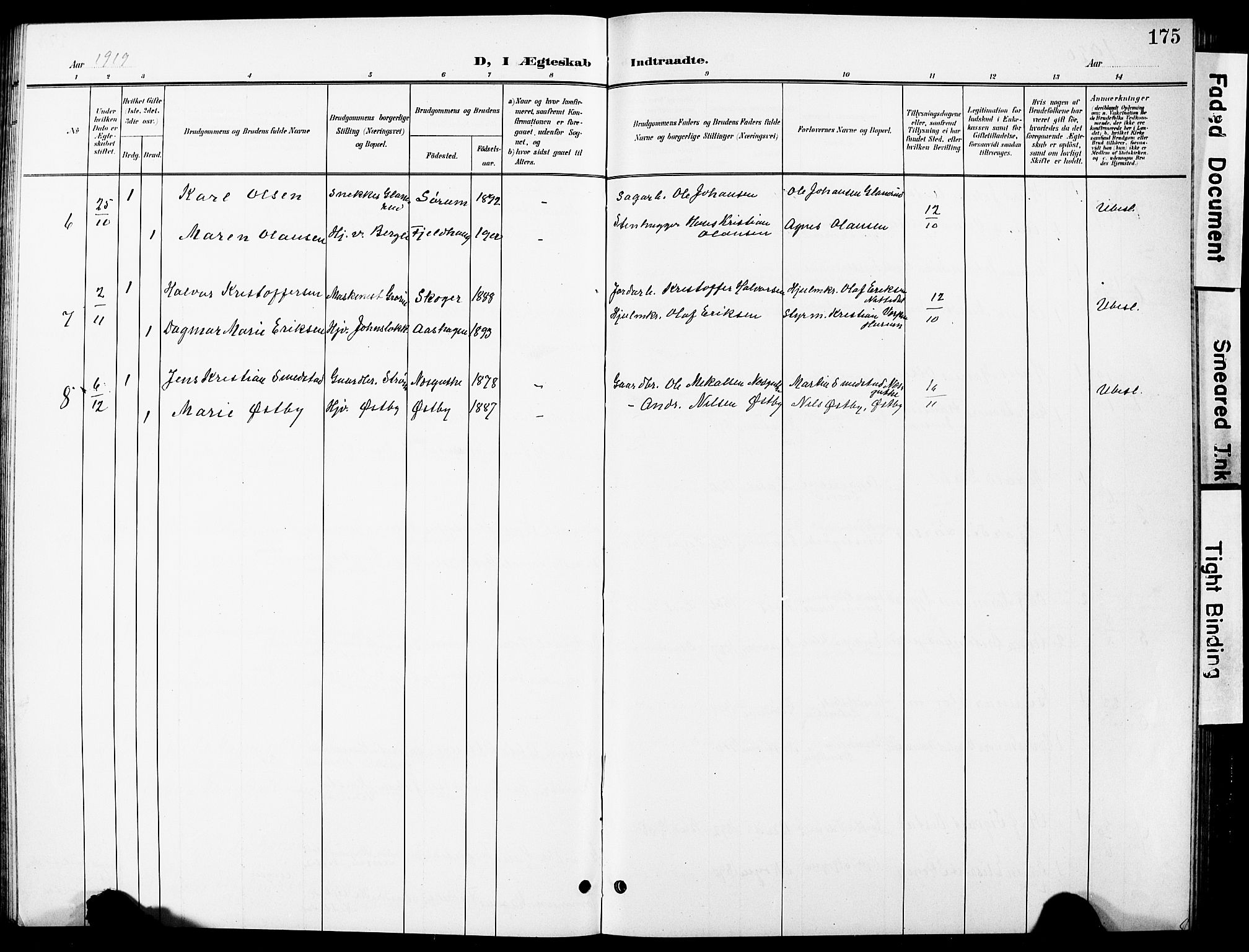 Nittedal prestekontor Kirkebøker, SAO/A-10365a/G/Ga/L0003: Parish register (copy) no. I 3, 1902-1929, p. 175