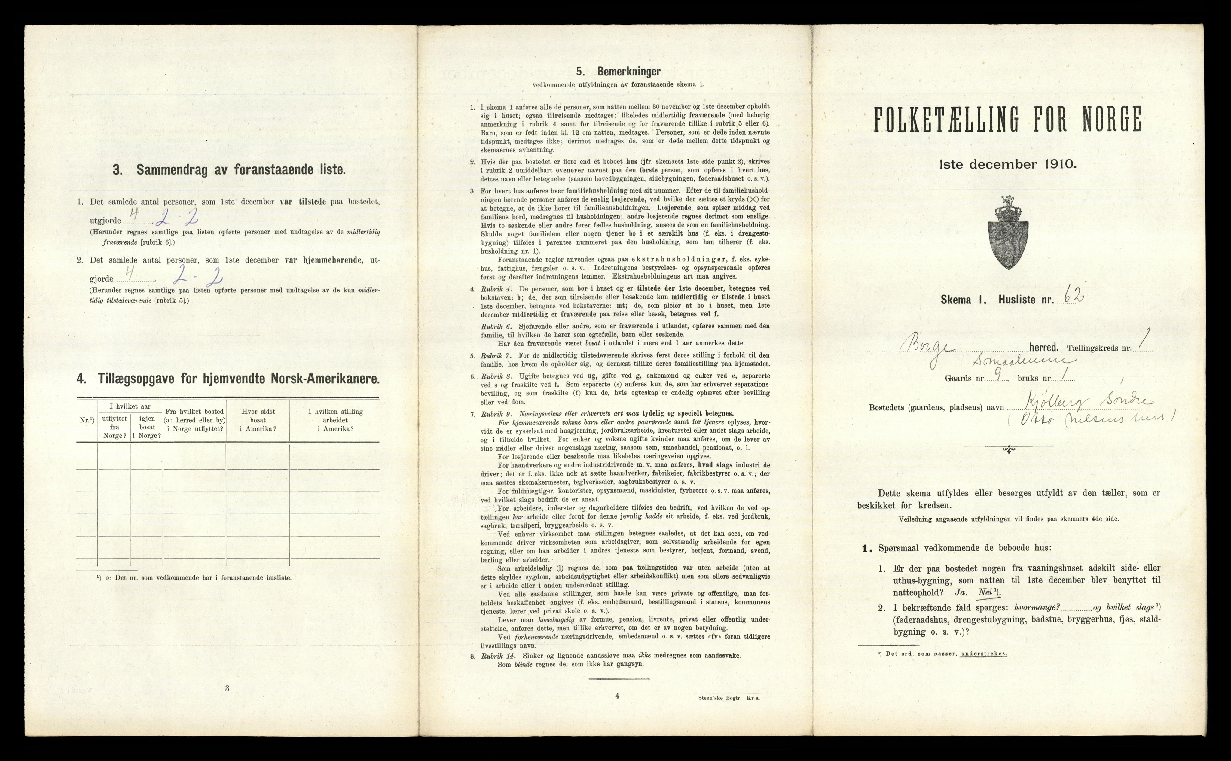 RA, 1910 census for Borge, 1910, p. 176