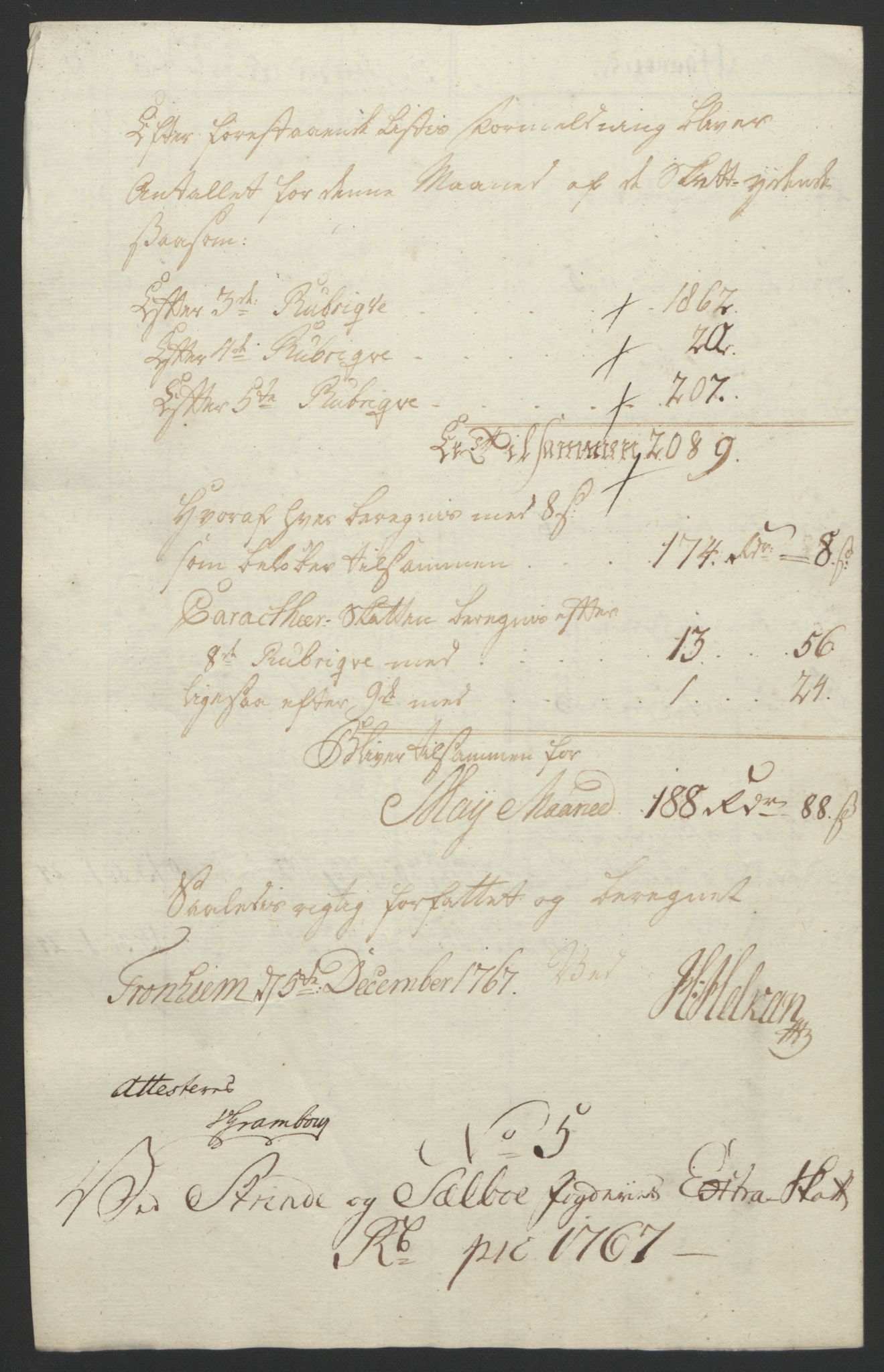 Rentekammeret inntil 1814, Reviderte regnskaper, Fogderegnskap, AV/RA-EA-4092/R61/L4180: Ekstraskatten Strinda og Selbu, 1762-1767, p. 378