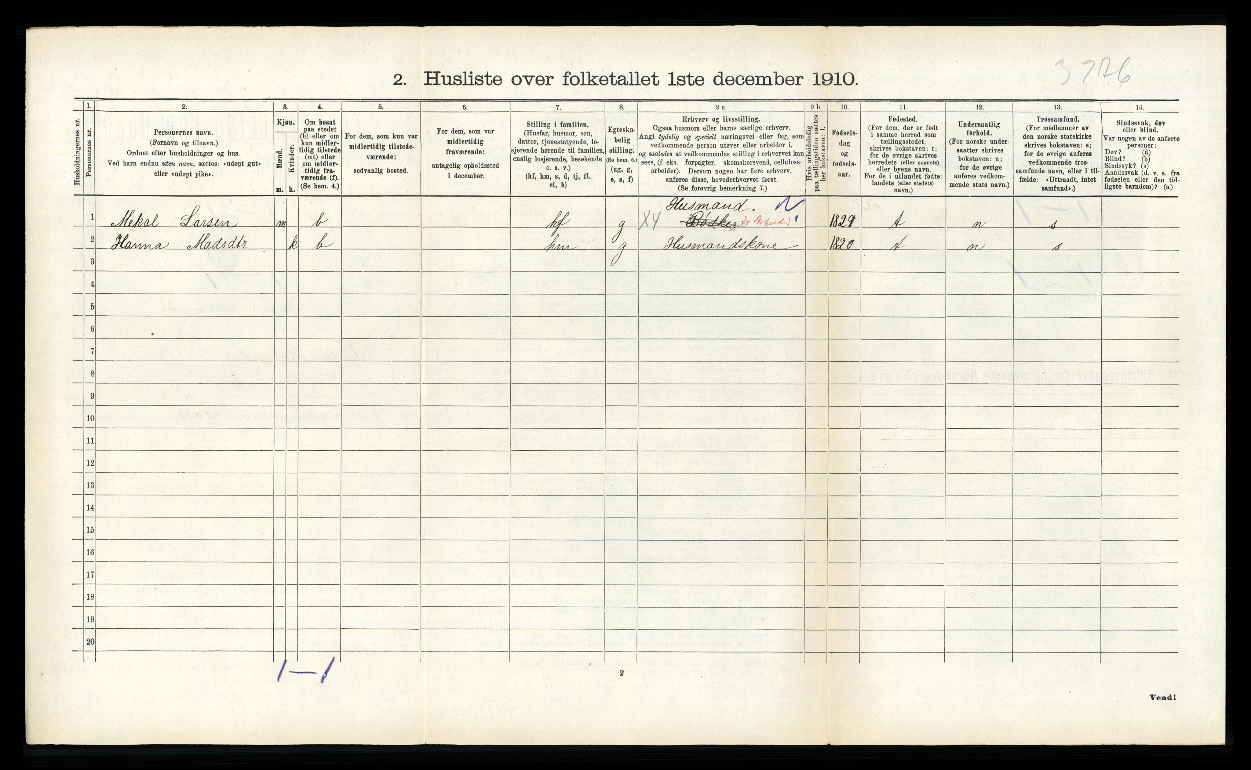 RA, 1910 census for Indre Holmedal, 1910, p. 545