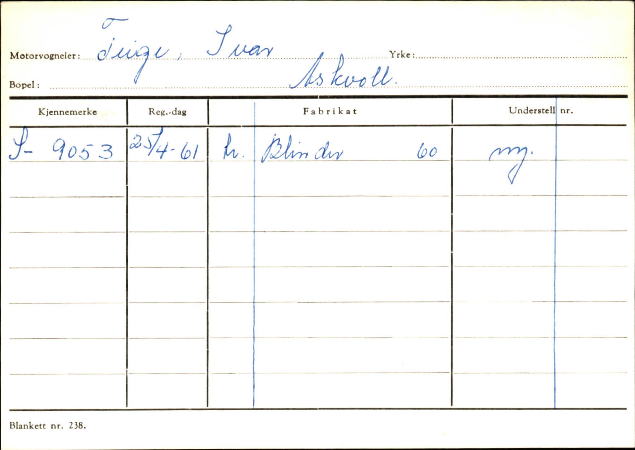 Statens vegvesen, Sogn og Fjordane vegkontor, AV/SAB-A-5301/4/F/L0132: Eigarregister Askvoll A-Å. Balestrand A-Å, 1945-1975, p. 1334