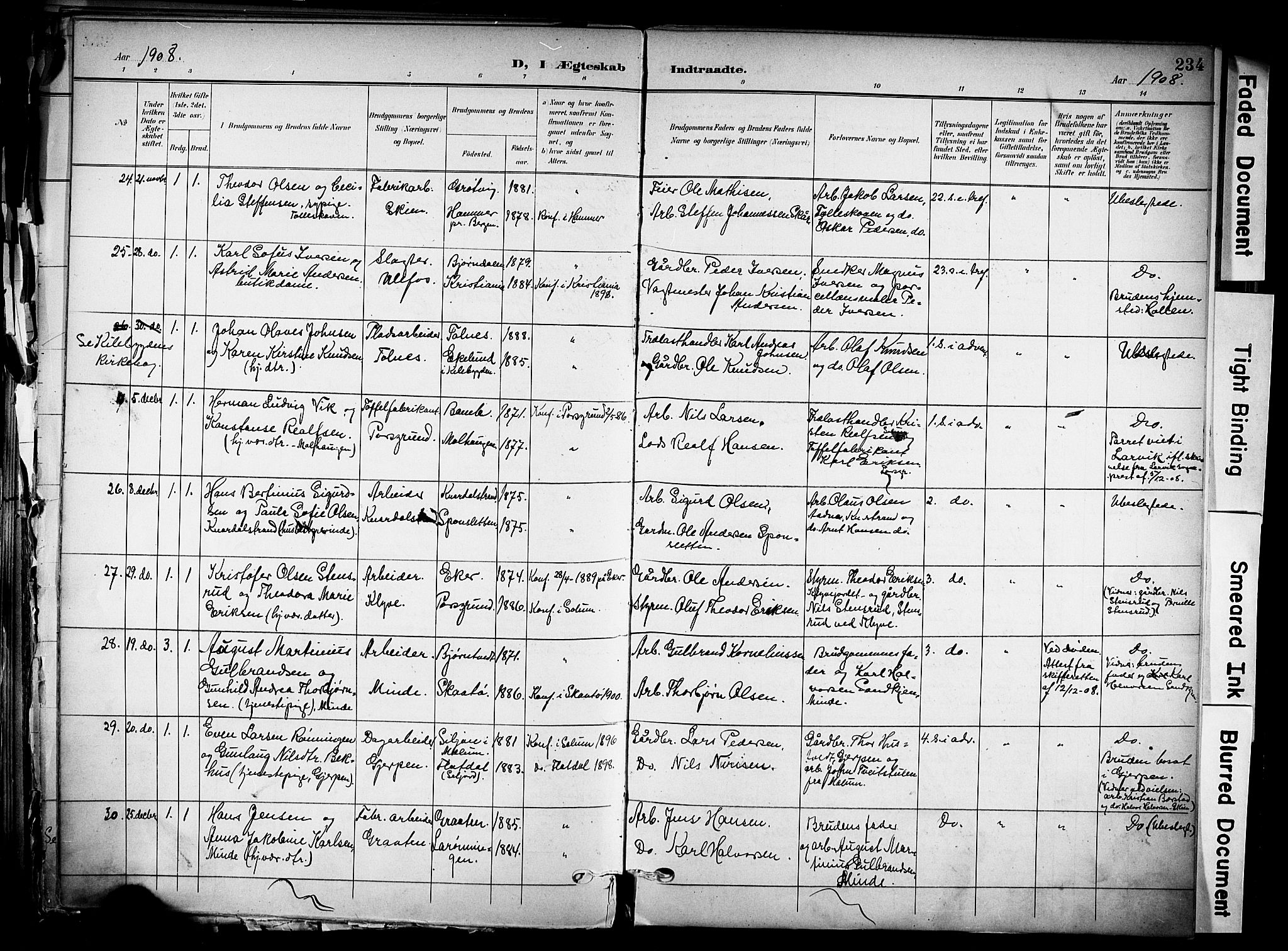 Solum kirkebøker, SAKO/A-306/F/Fa/L0011: Parish register (official) no. I 11, 1898-1909, p. 234