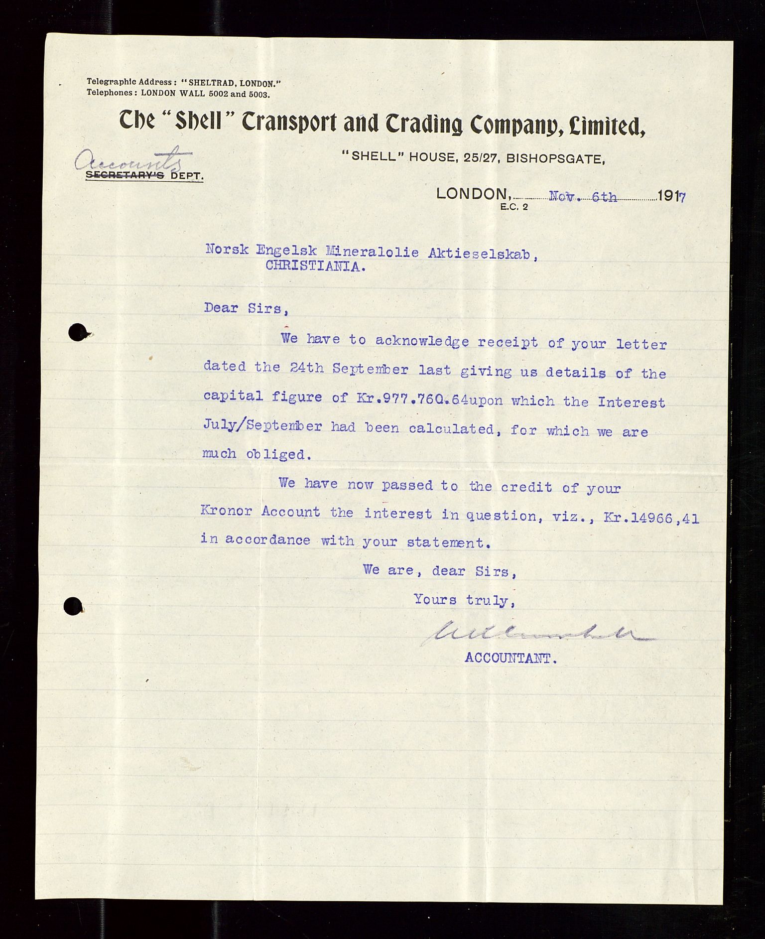 Pa 1521 - A/S Norske Shell, AV/SAST-A-101915/E/Ea/Eaa/L0020: Sjefskorrespondanse, 1917, p. 246