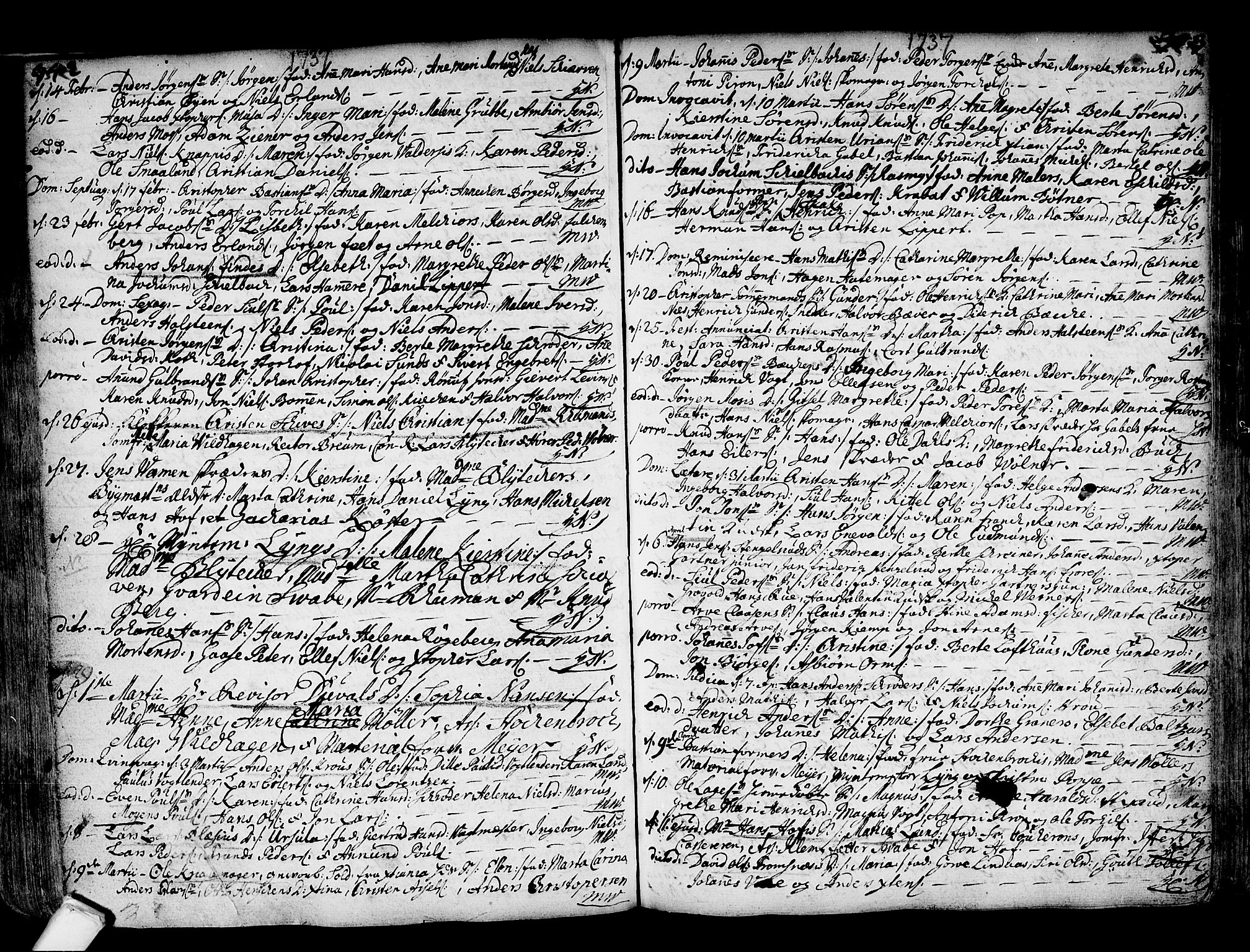 Kongsberg kirkebøker, AV/SAKO-A-22/F/Fa/L0002: Parish register (official) no. I 2, 1721-1743, p. 342-343