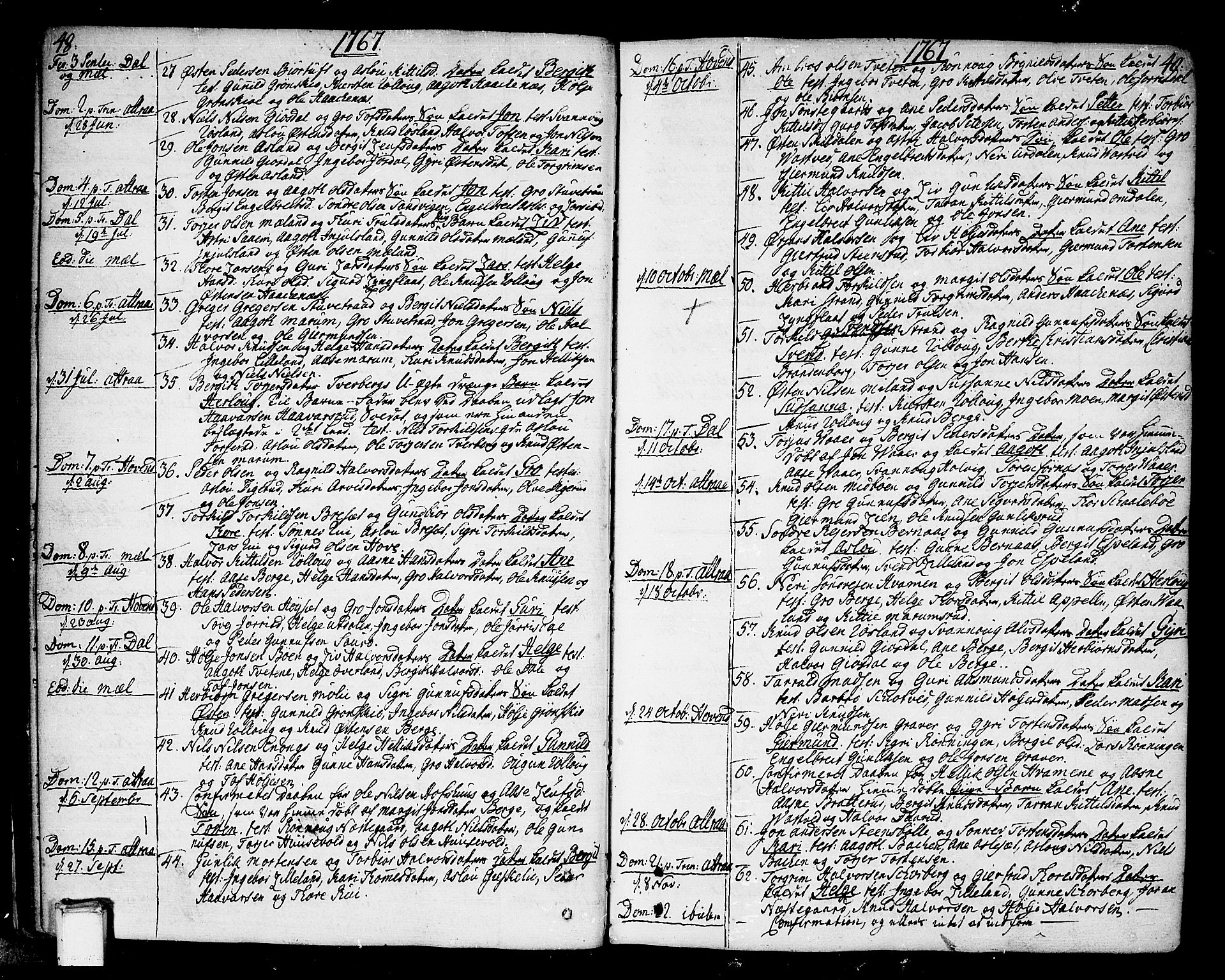 Tinn kirkebøker, AV/SAKO-A-308/F/Fa/L0002: Parish register (official) no. I 2, 1757-1810, p. 48-49