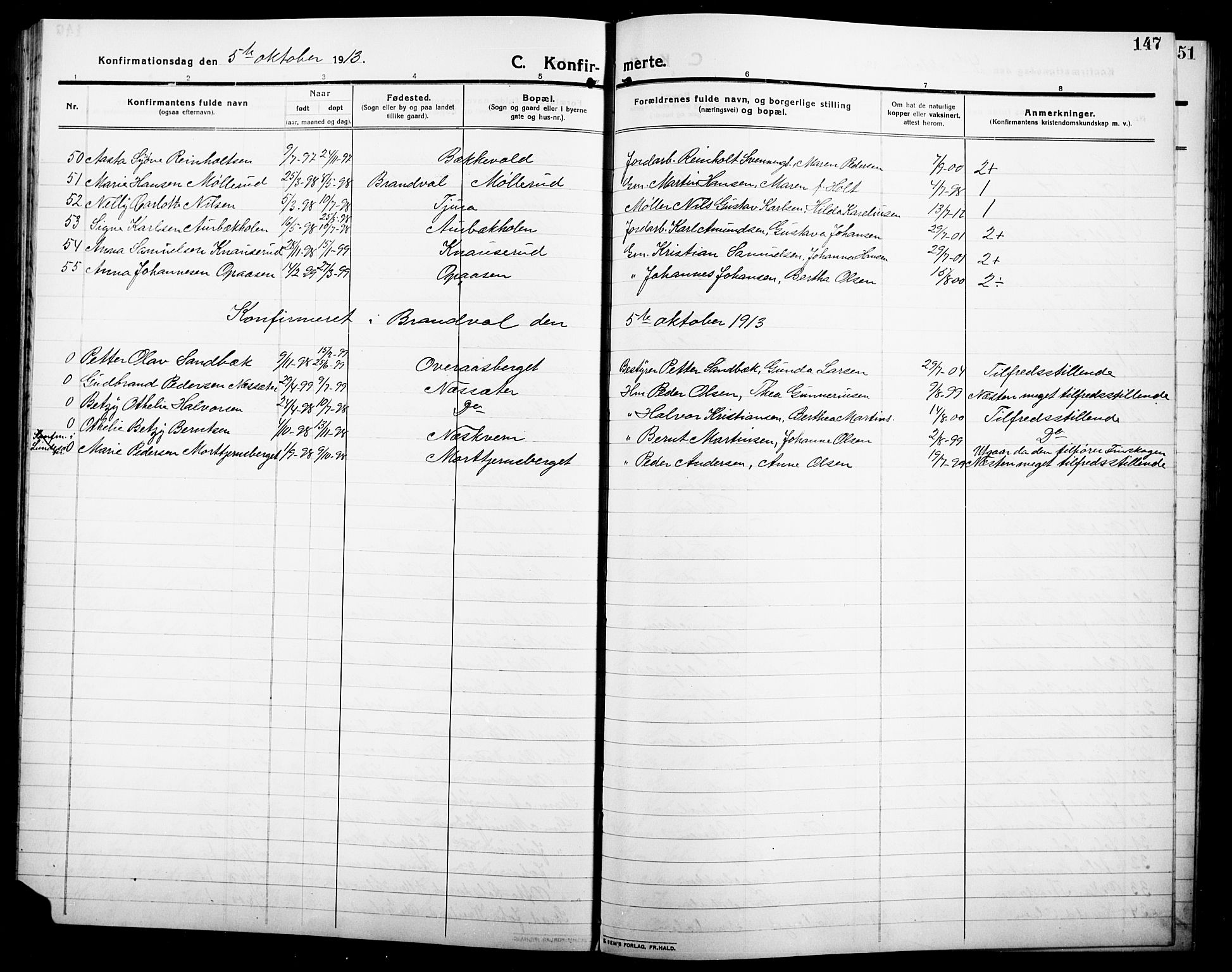 Grue prestekontor, AV/SAH-PREST-036/H/Ha/Hab/L0007: Parish register (copy) no. 7, 1910-1920, p. 147