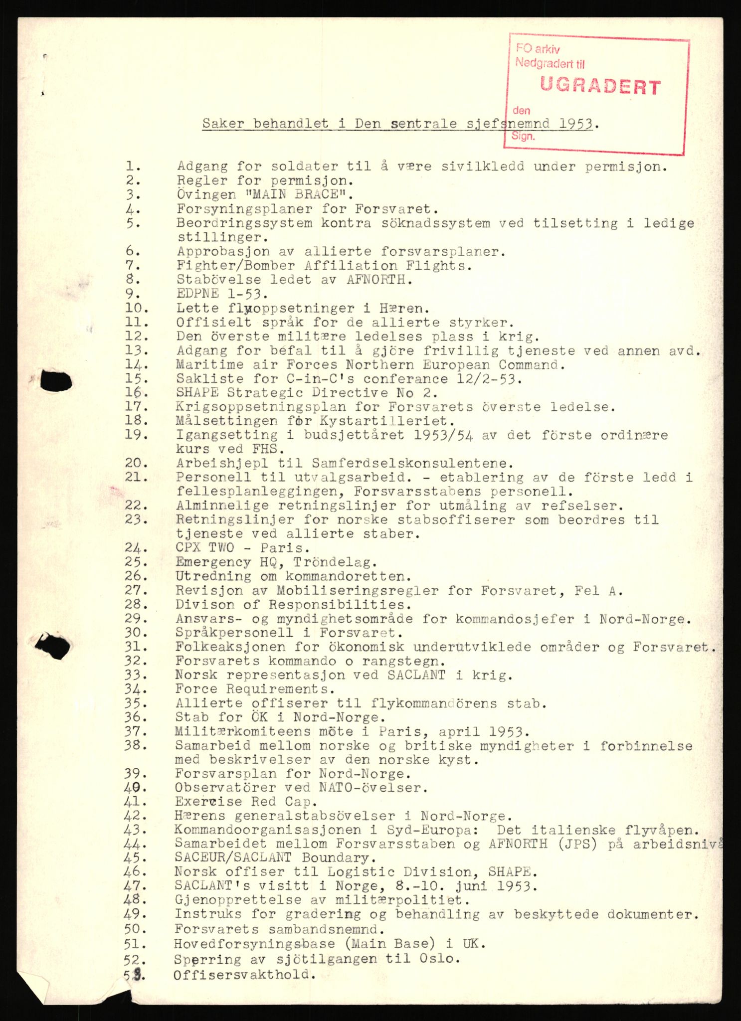 Forsvaret, Den sentrale sjefsnemnd, AV/RA-RAFA-6733, 1953-1956, p. 3