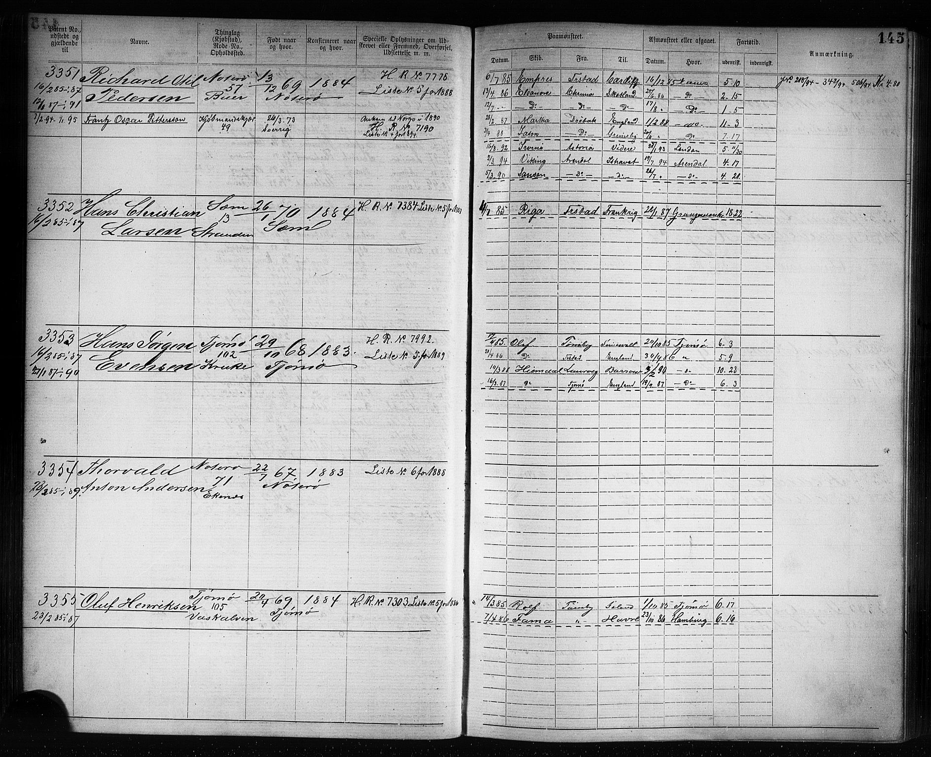 Tønsberg innrulleringskontor, AV/SAKO-A-786/F/Fb/L0007: Annotasjonsrulle Patent nr. 2636-5150, 1881-1892, p. 146