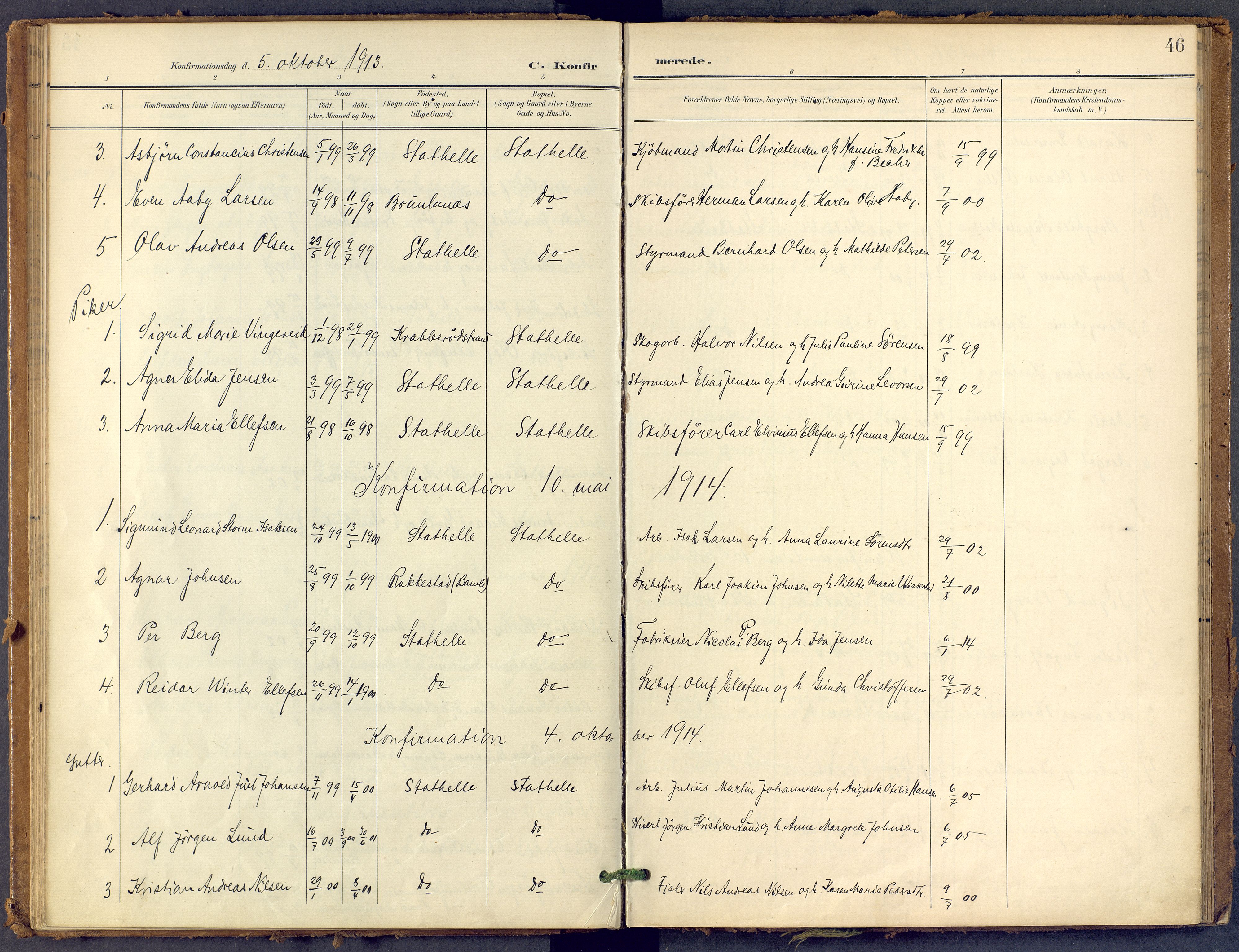 Bamble kirkebøker, SAKO/A-253/F/Fb/L0002: Parish register (official) no. II 2, 1900-1921, p. 46