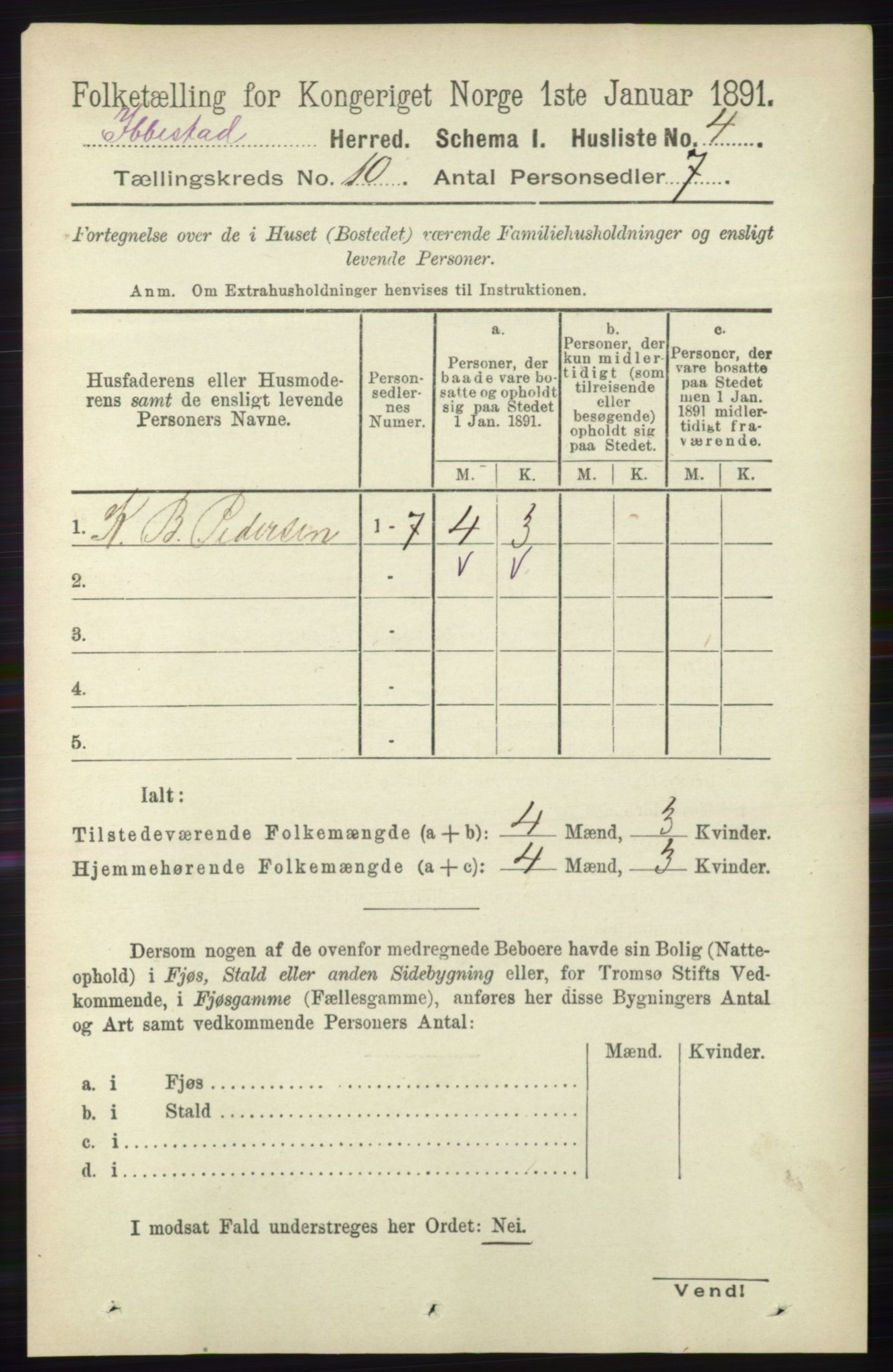 RA, 1891 census for 1917 Ibestad, 1891, p. 6778