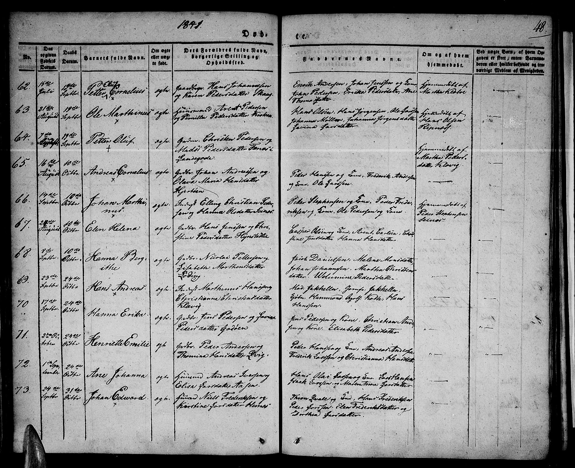 Ministerialprotokoller, klokkerbøker og fødselsregistre - Nordland, AV/SAT-A-1459/801/L0006: Parish register (official) no. 801A06, 1834-1845, p. 48