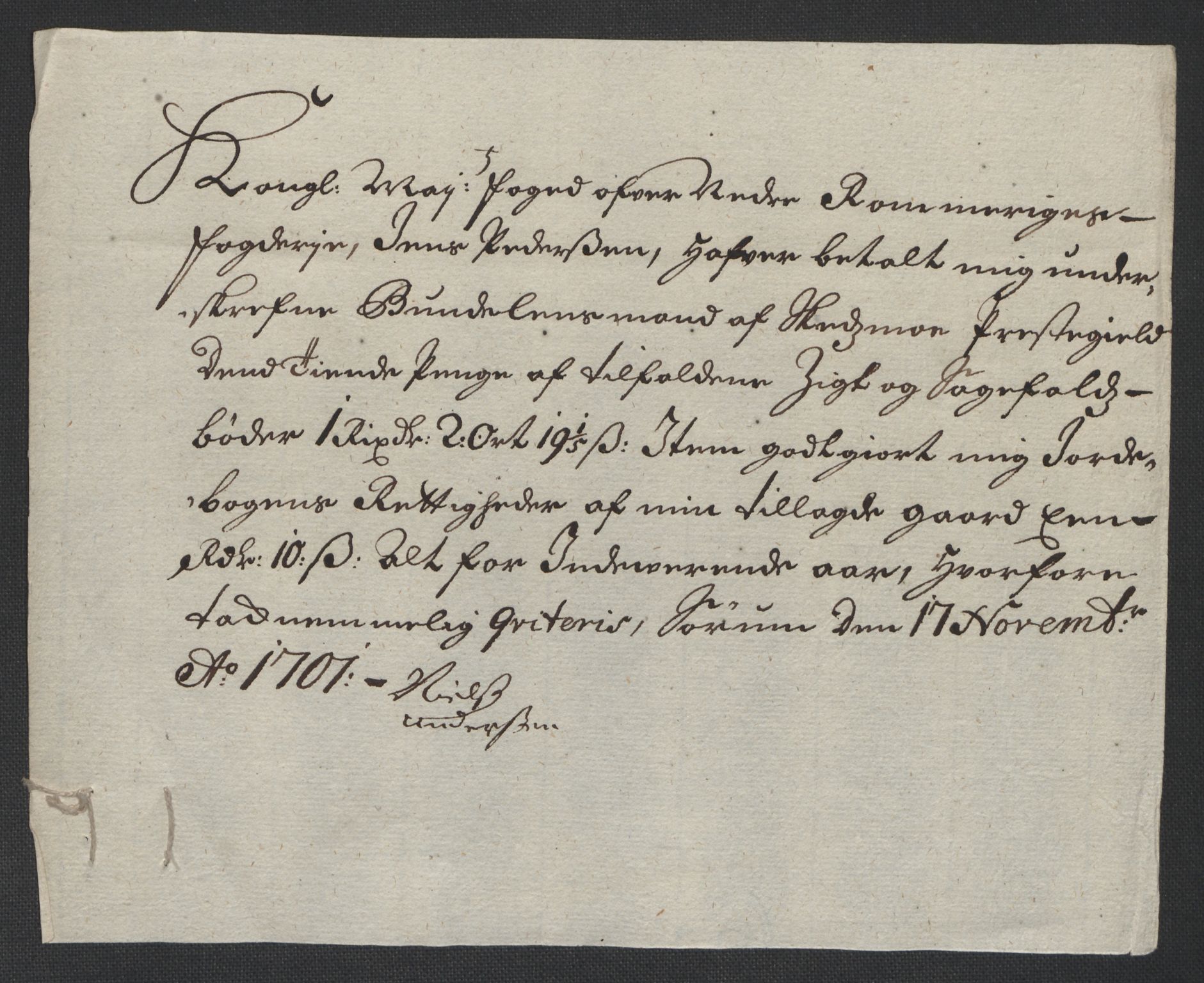 Rentekammeret inntil 1814, Reviderte regnskaper, Fogderegnskap, AV/RA-EA-4092/R11/L0584: Fogderegnskap Nedre Romerike, 1701, p. 225