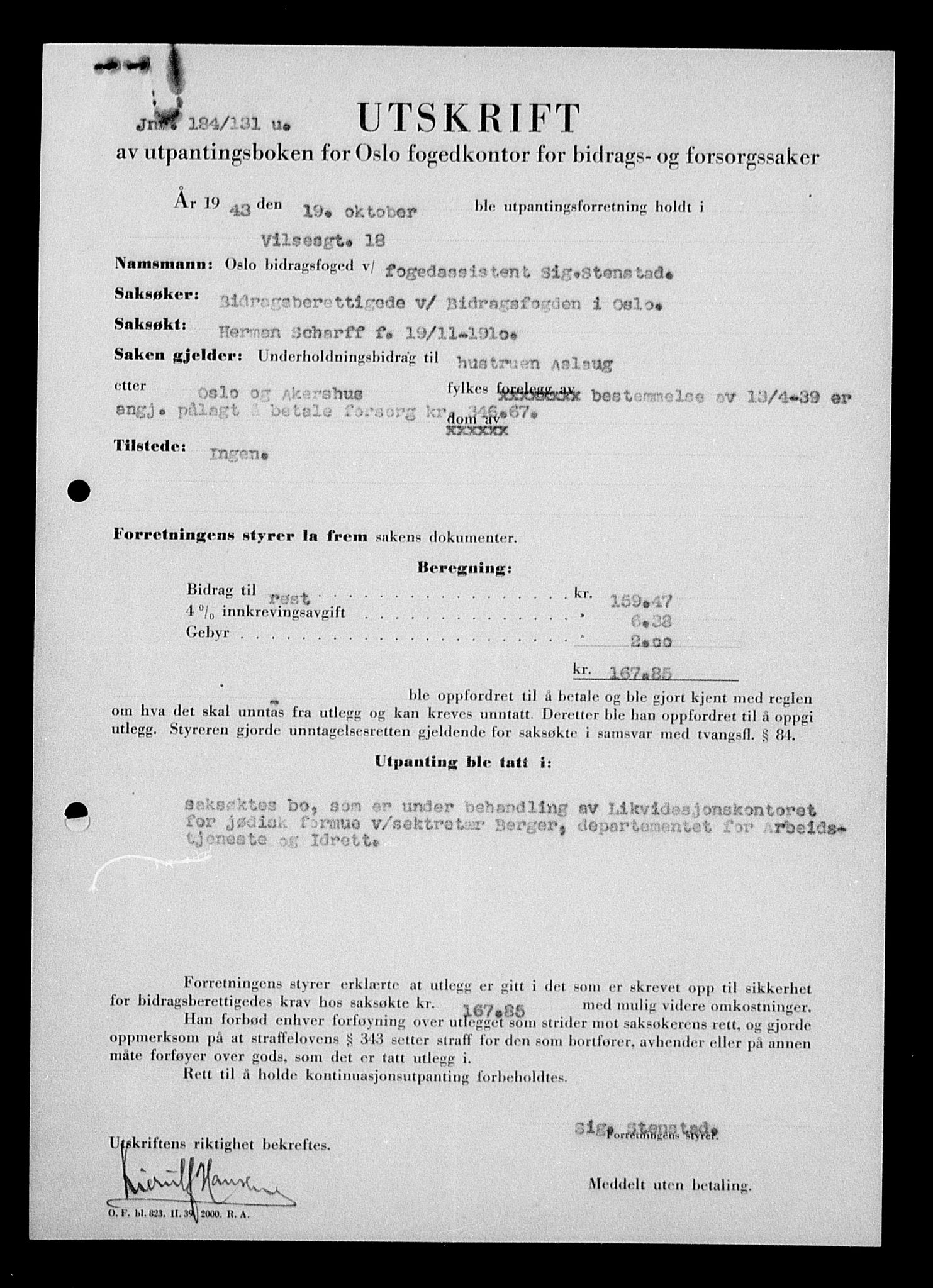 Justisdepartementet, Tilbakeføringskontoret for inndratte formuer, AV/RA-S-1564/H/Hc/Hcc/L0978: --, 1945-1947, p. 41