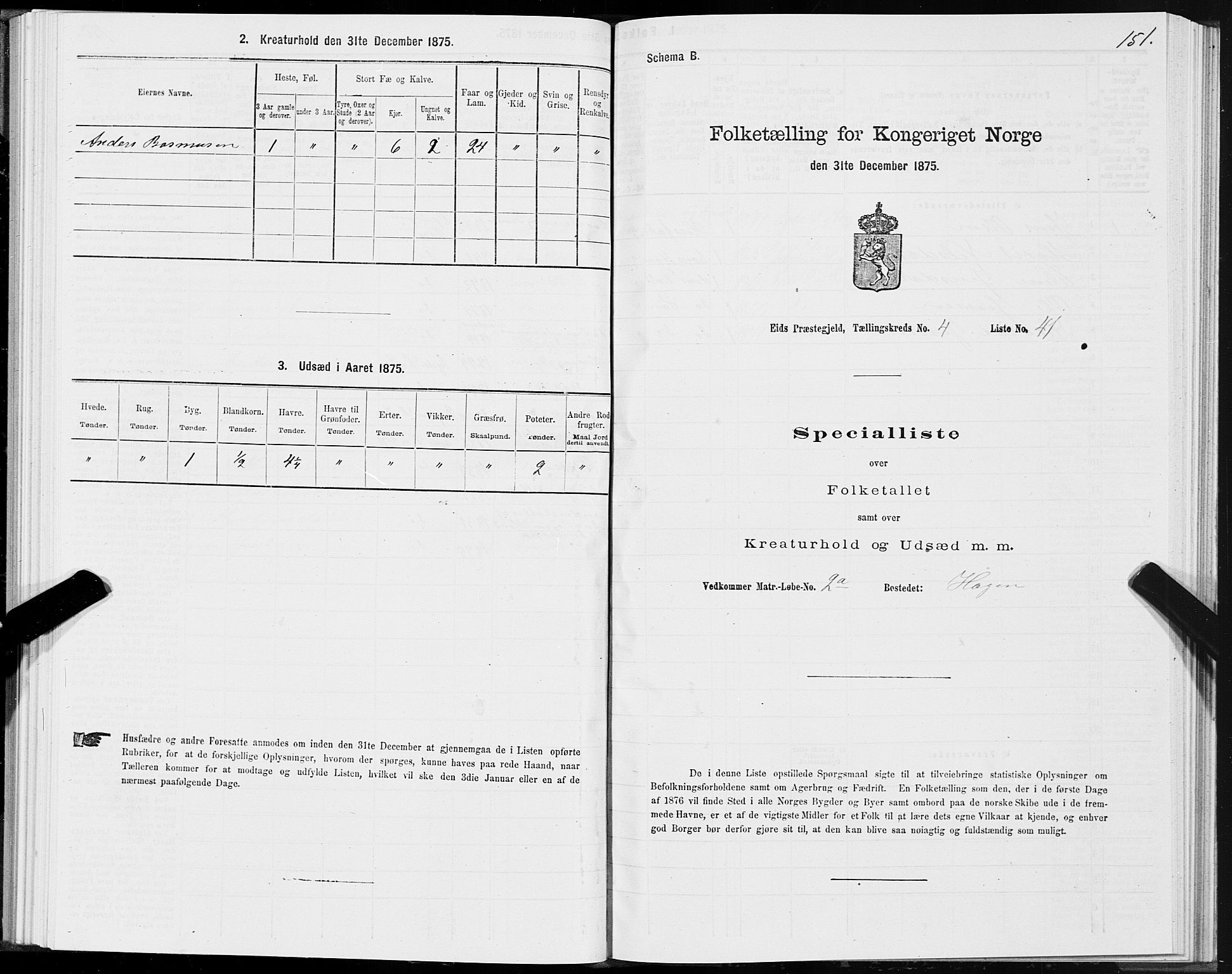 SAT, 1875 census for 1538P Eid, 1875, p. 2151