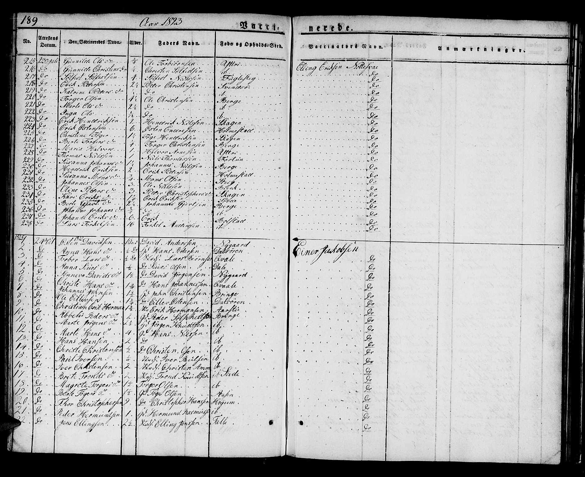 Luster sokneprestembete, AV/SAB-A-81101/H/Haa/Haaa/L0004: Parish register (official) no. A 4, 1821-1832, p. 189