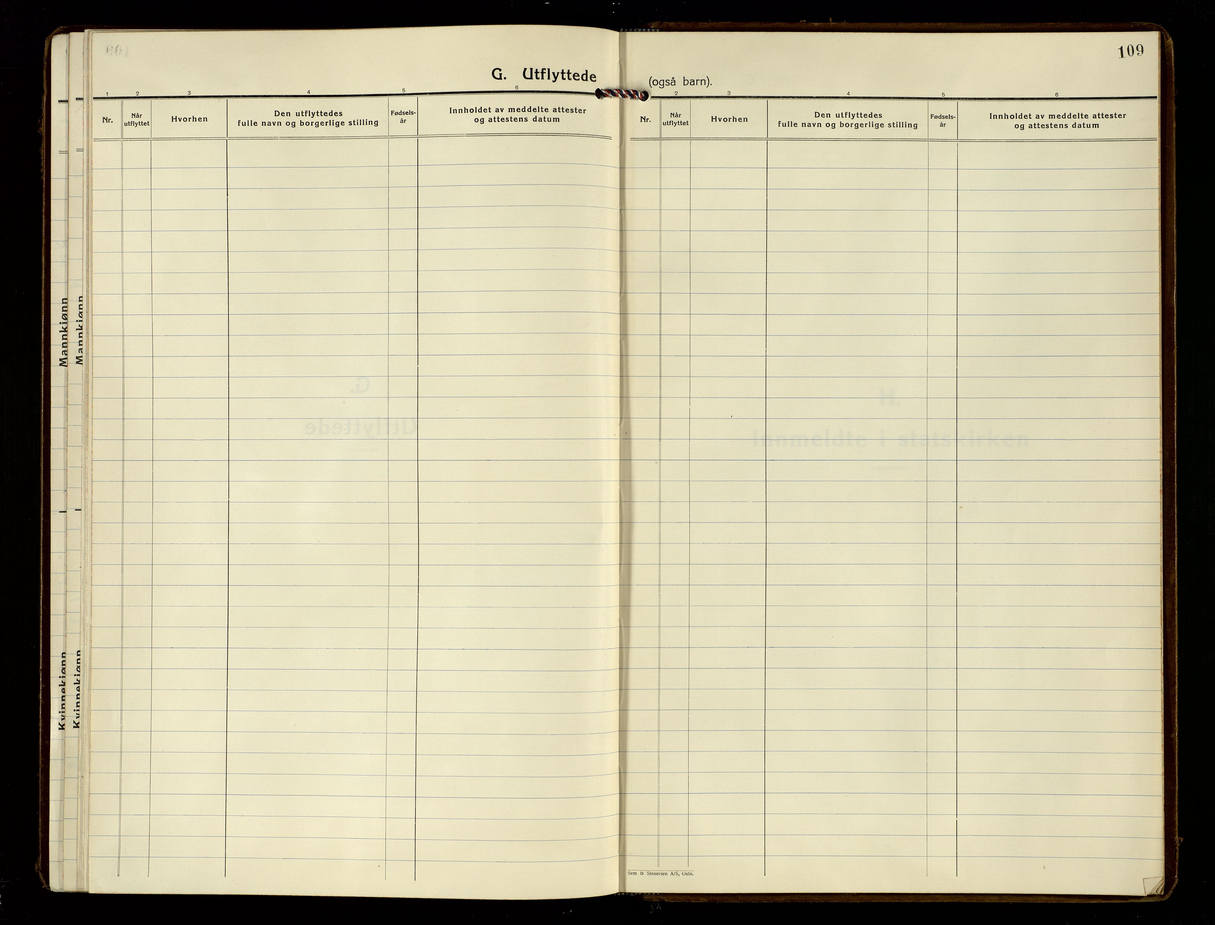 Oddernes sokneprestkontor, SAK/1111-0033/F/Fa/Fab/L0005: Parish register (official) no. A 5, 1935-1954, p. 109