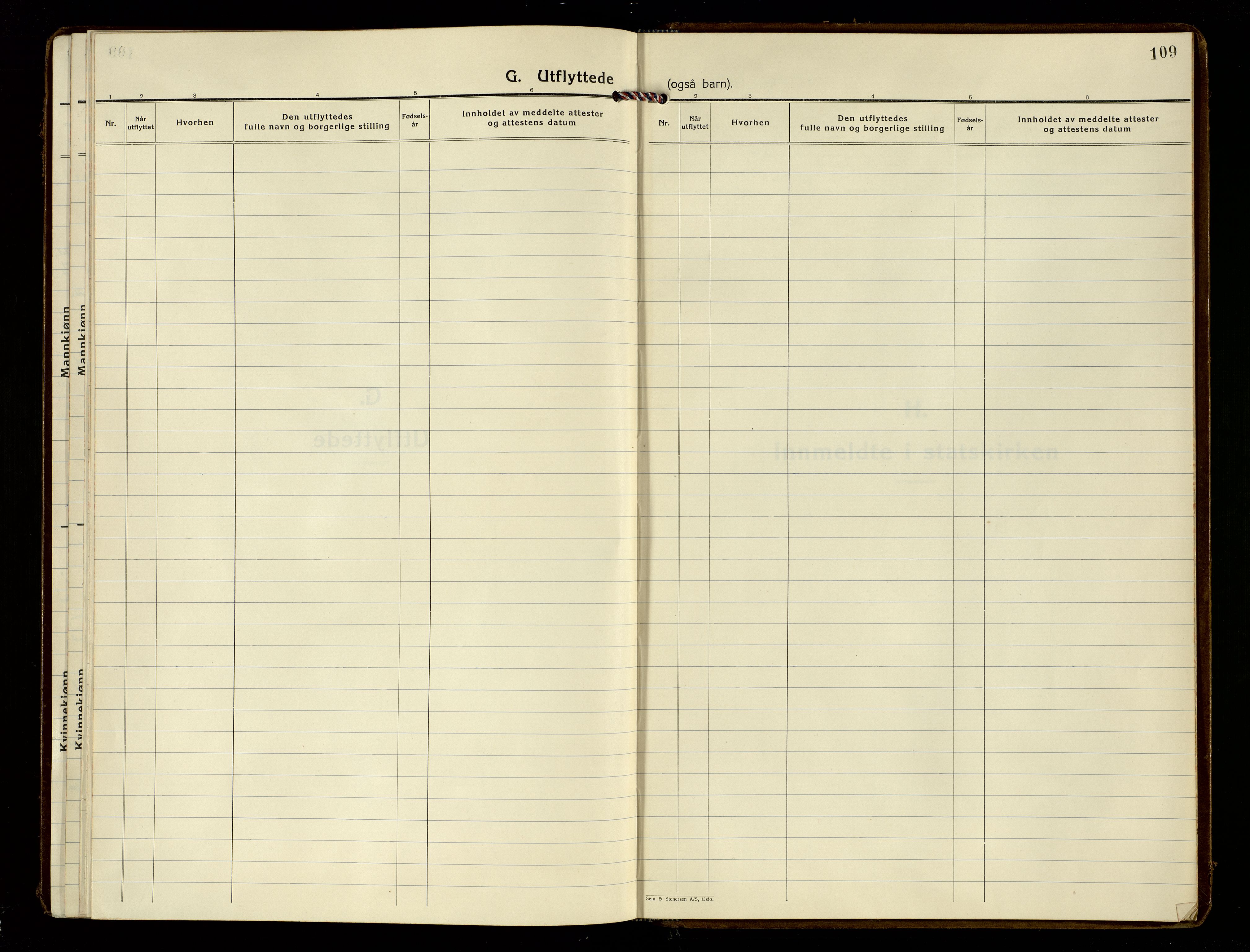 Oddernes sokneprestkontor, AV/SAK-1111-0033/F/Fa/Fab/L0005: Parish register (official) no. A 5, 1935-1954, p. 109