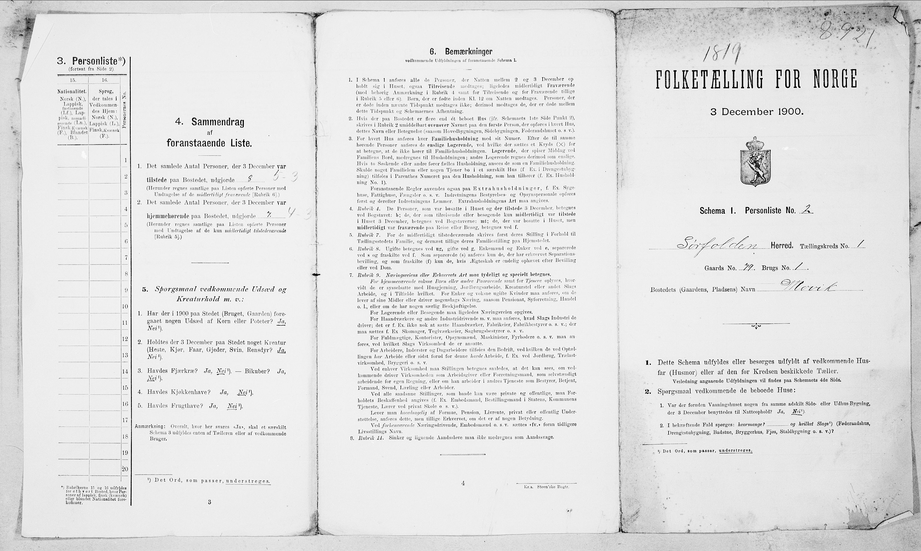 SAT, 1900 census for Sørfold, 1900, p. 28