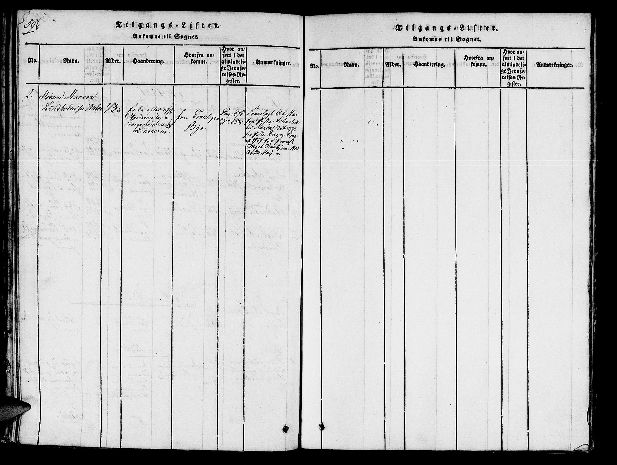 Skjervøy sokneprestkontor, AV/SATØ-S-1300/H/Ha/Haa/L0004kirke: Parish register (official) no. 4, 1820-1838, p. 596