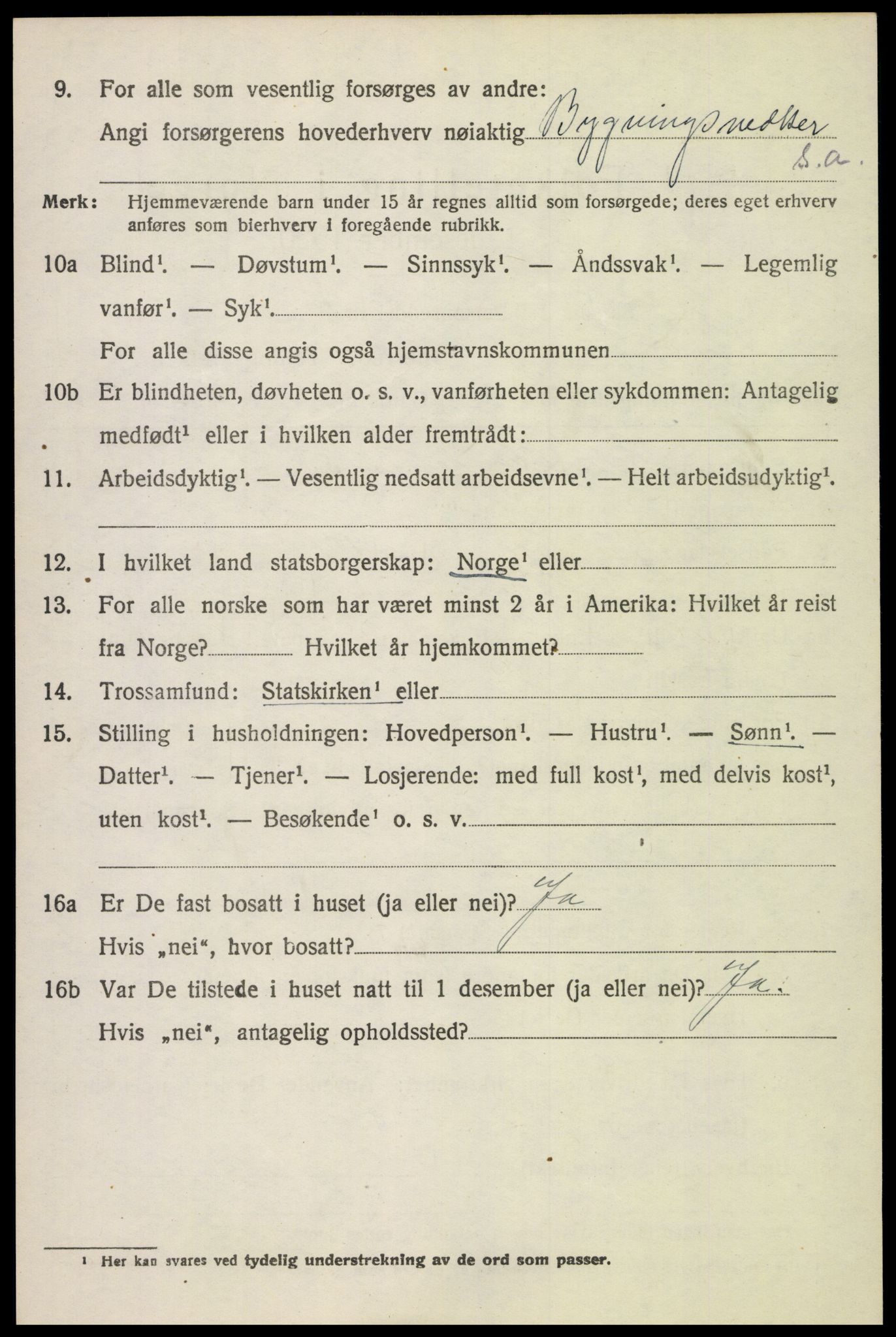 SAH, 1920 census for Vestre Toten, 1920, p. 8193