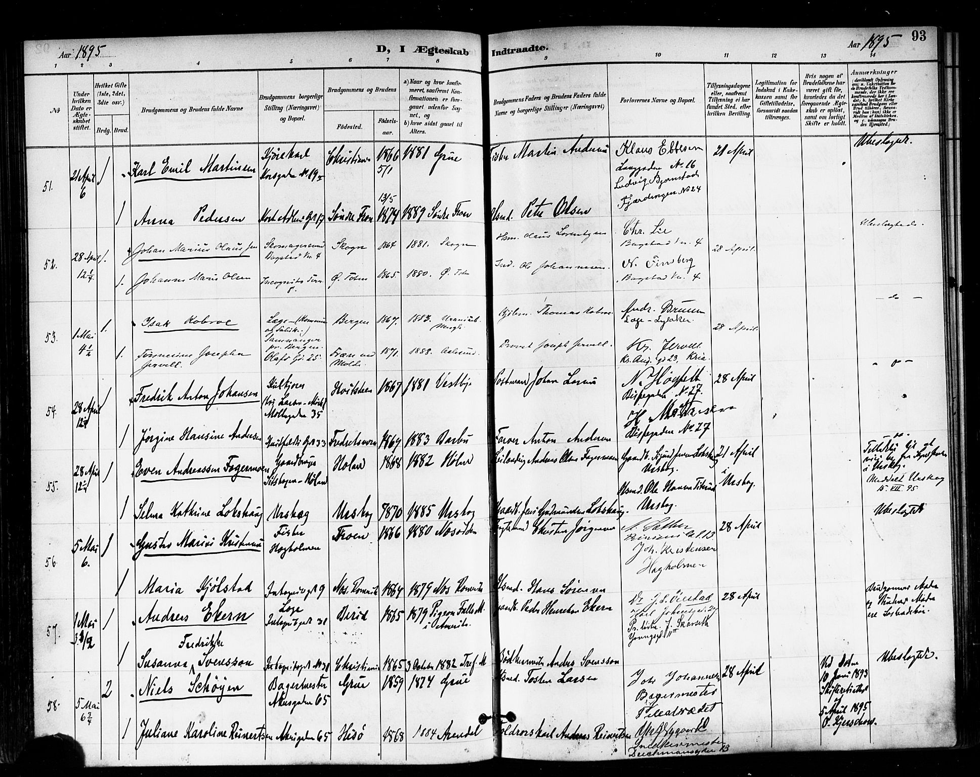 Trefoldighet prestekontor Kirkebøker, SAO/A-10882/F/Fc/L0004: Parish register (official) no. III 4, 1891-1900, p. 93