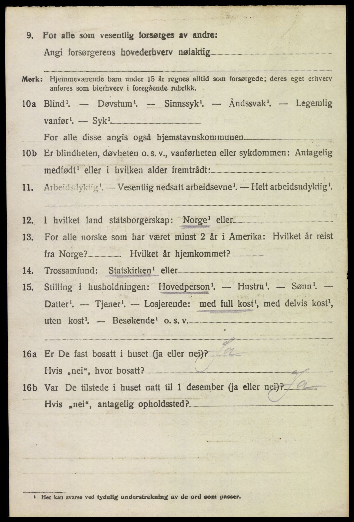 SAH, 1920 census for Stange, 1920, p. 5194