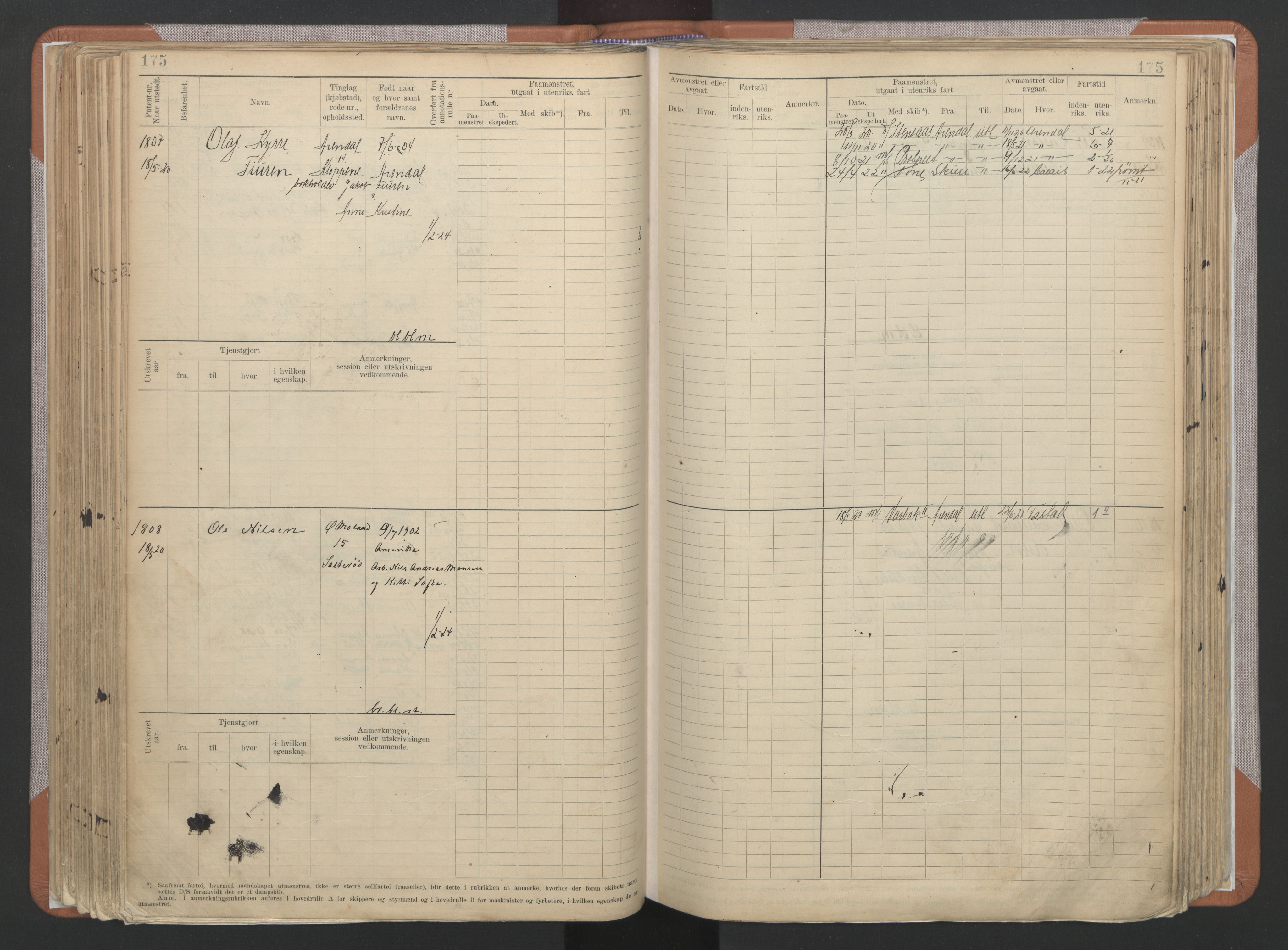 Arendal mønstringskrets, AV/SAK-2031-0012/F/Fb/L0022: Hovedrulle A nr 1466-2242, S-20, 1914-1930, p. 183