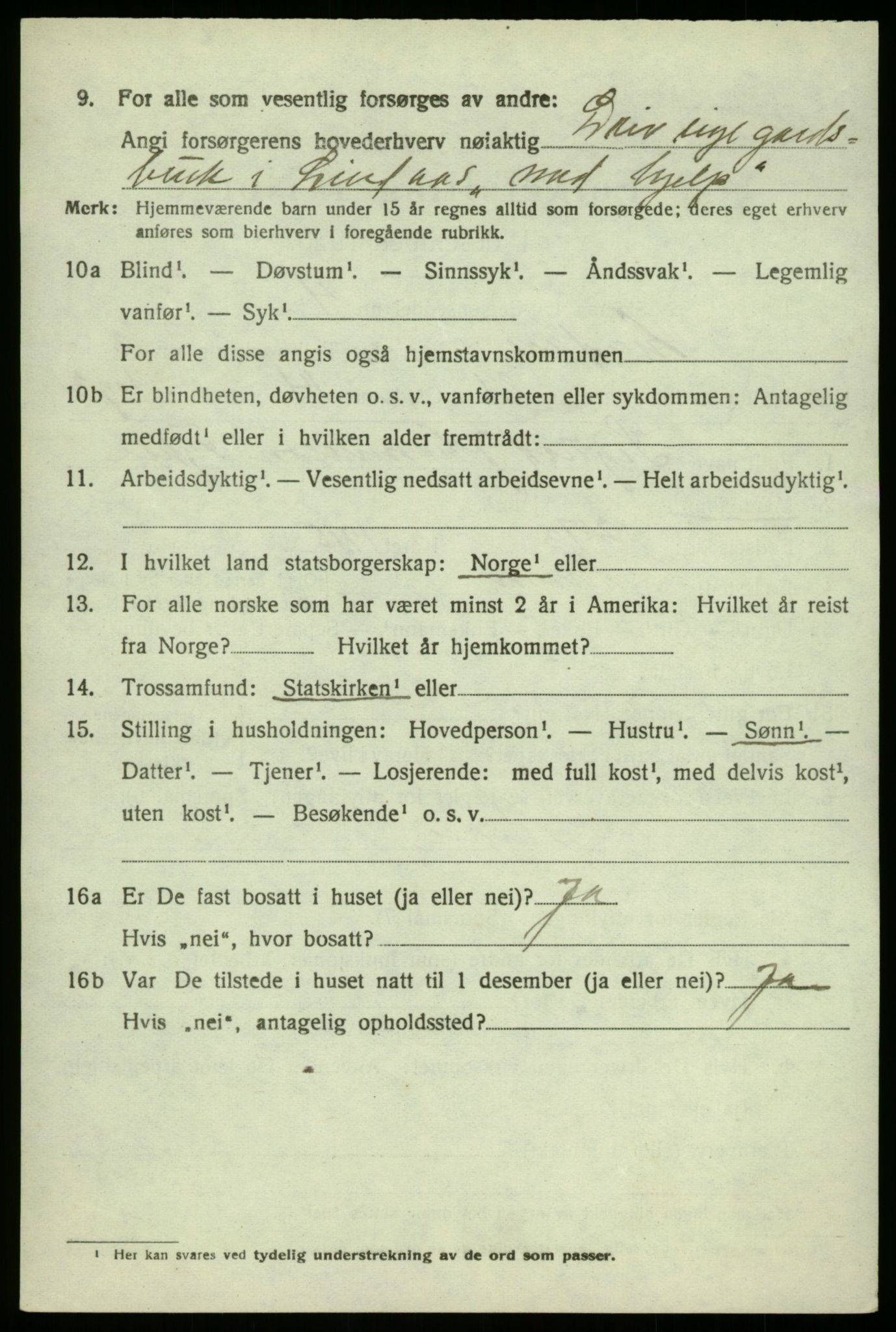 SAB, 1920 census for Lindås, 1920, p. 2238