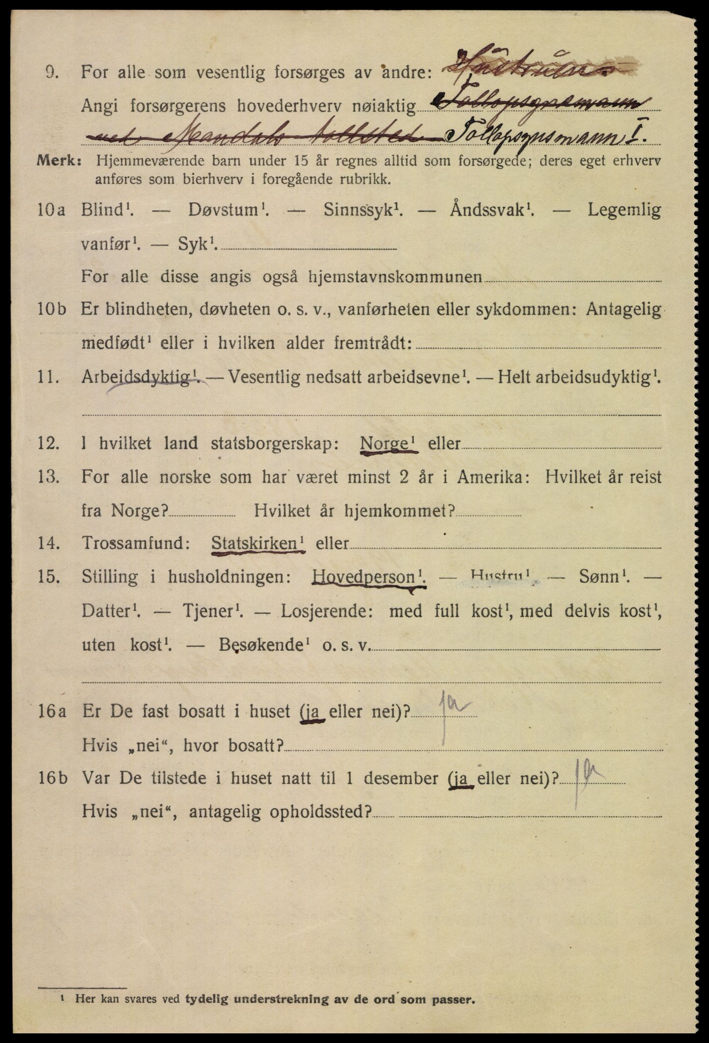 SAK, 1920 census for Mandal, 1920, p. 6884