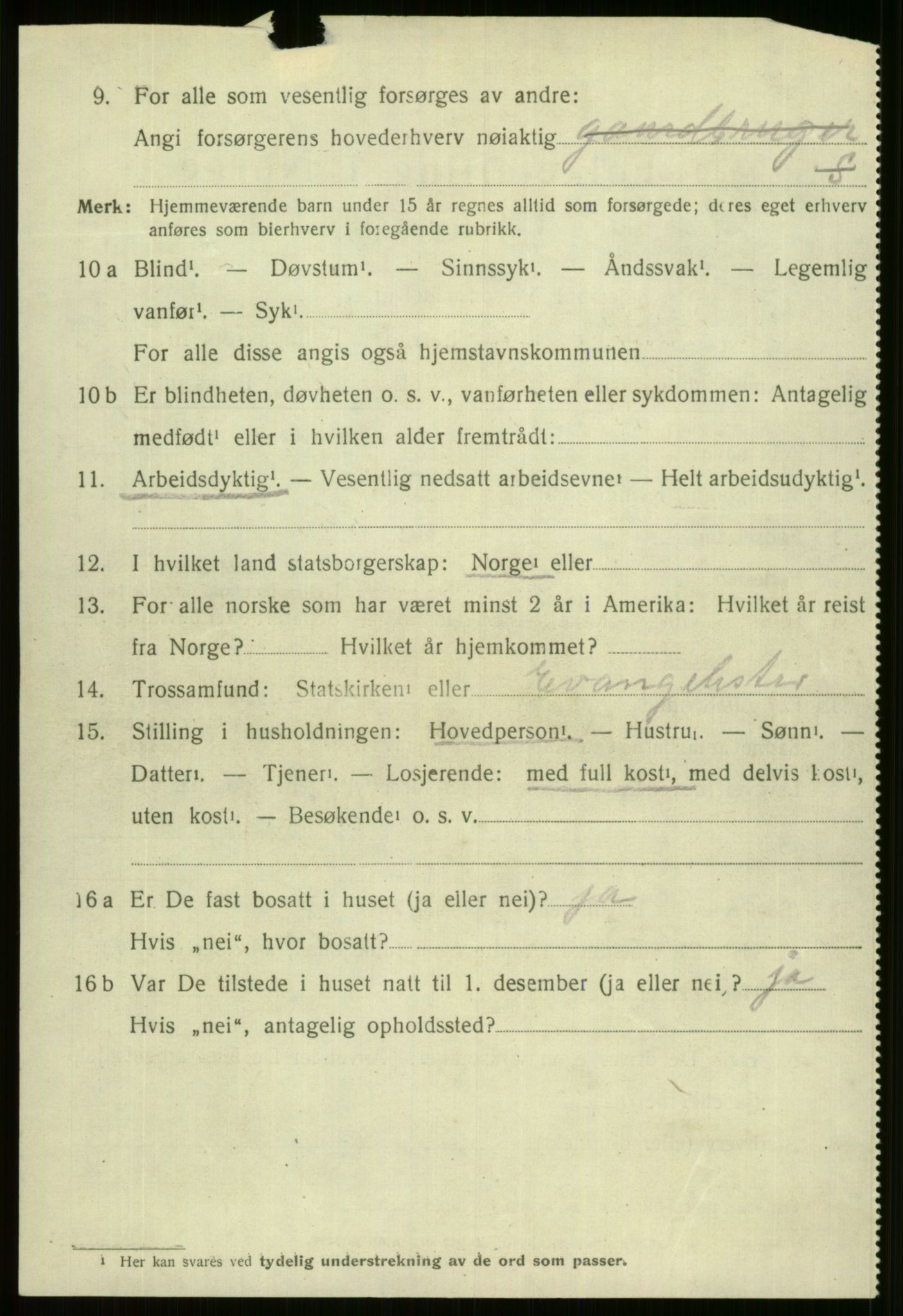 SAB, 1920 census for Vossestrand, 1920, p. 717