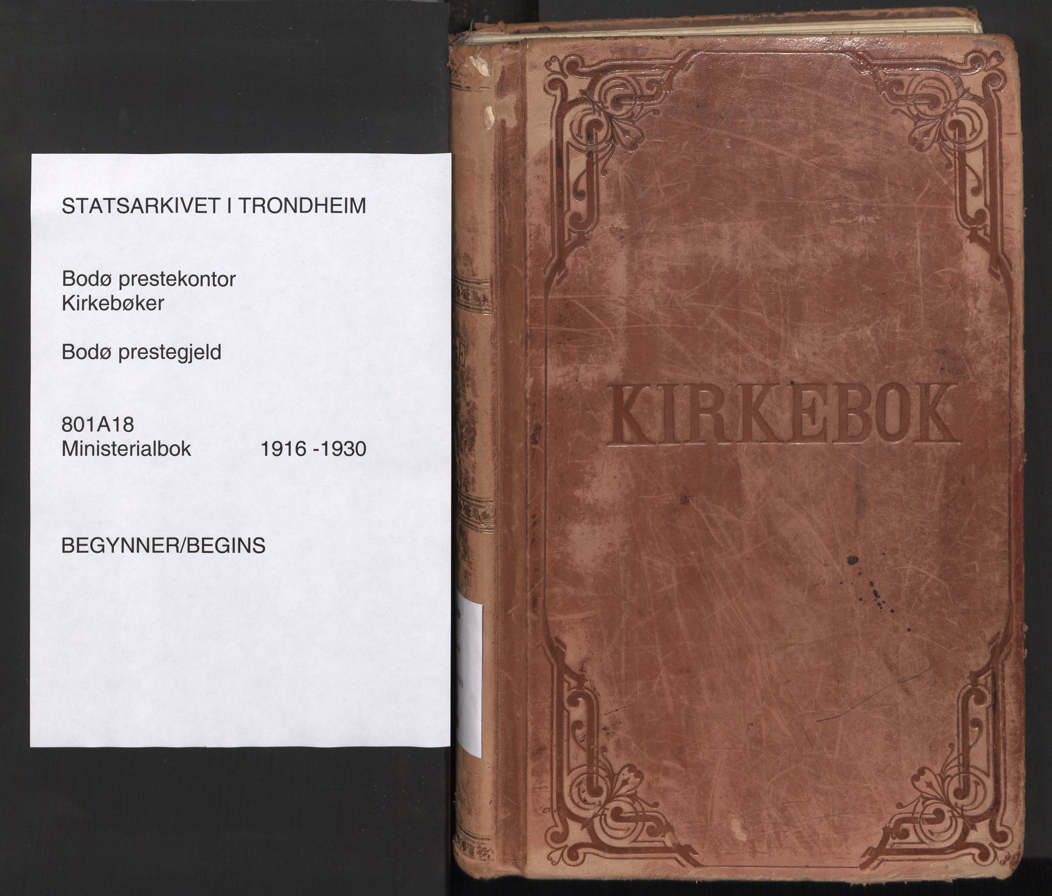 Ministerialprotokoller, klokkerbøker og fødselsregistre - Nordland, AV/SAT-A-1459/801/L0018: Parish register (official) no. 801A18, 1916-1930