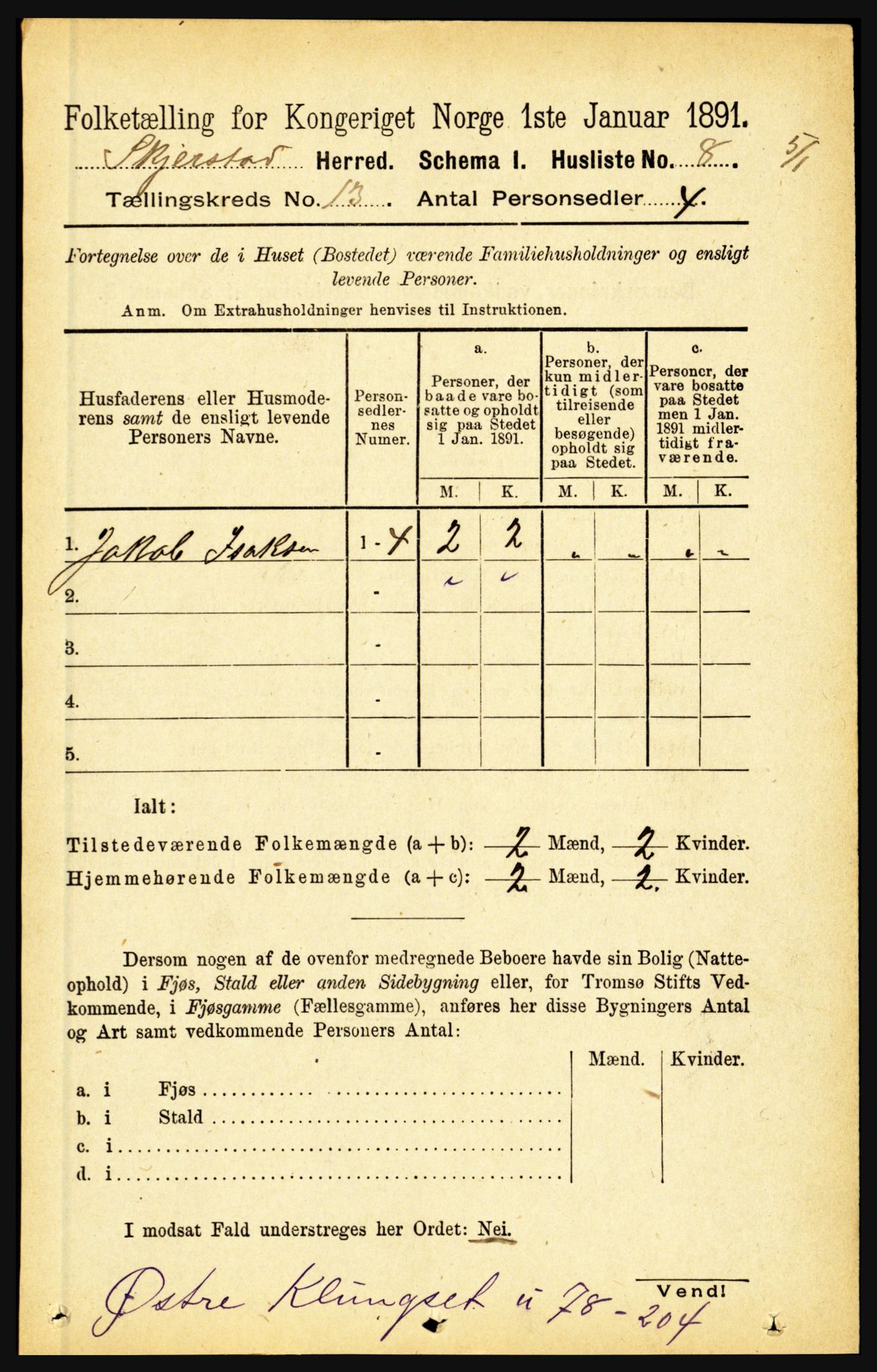 RA, 1891 census for 1842 Skjerstad, 1891, p. 4319