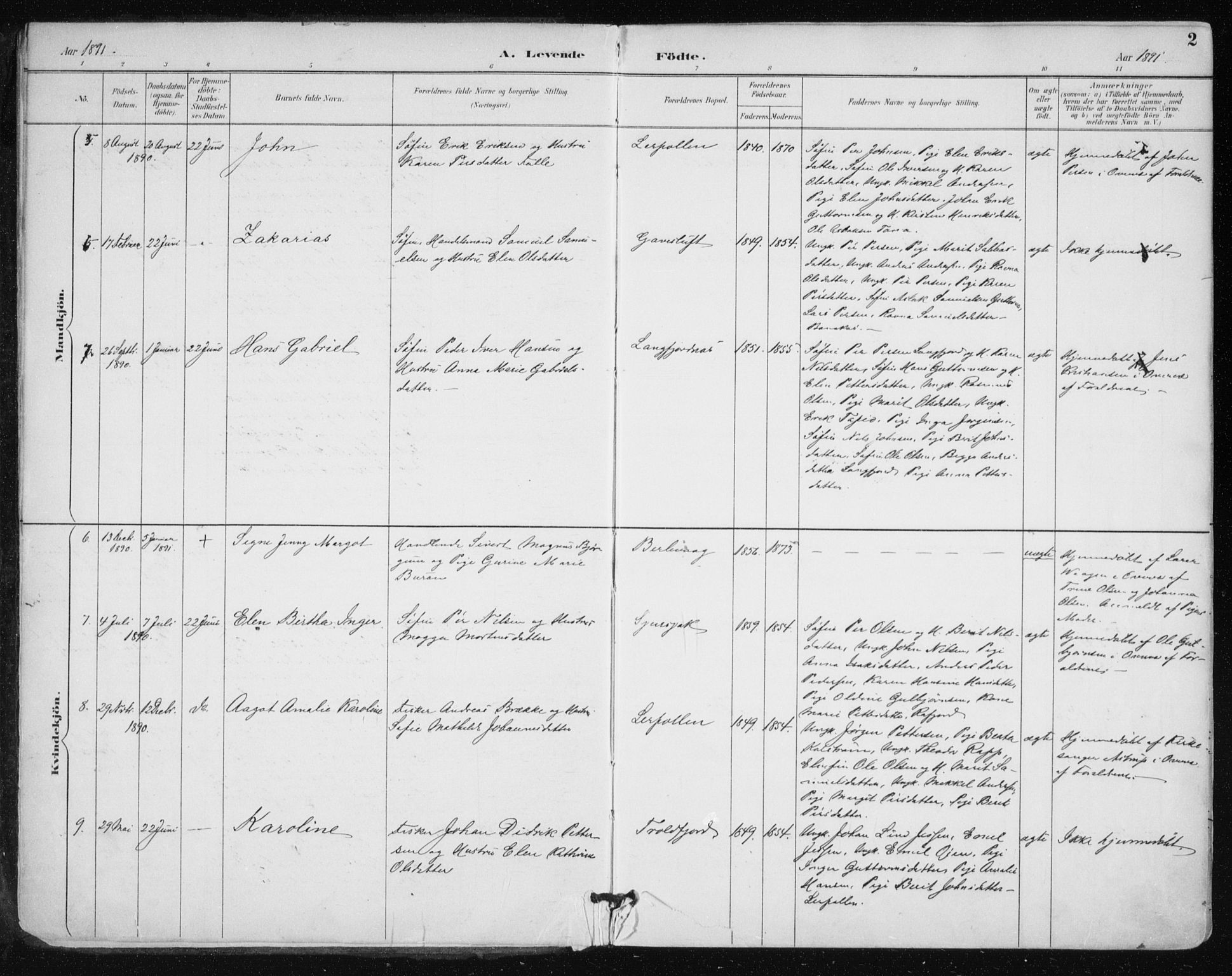 Tana sokneprestkontor, SATØ/S-1334/H/Ha/L0005kirke: Parish register (official) no. 5, 1891-1903, p. 2