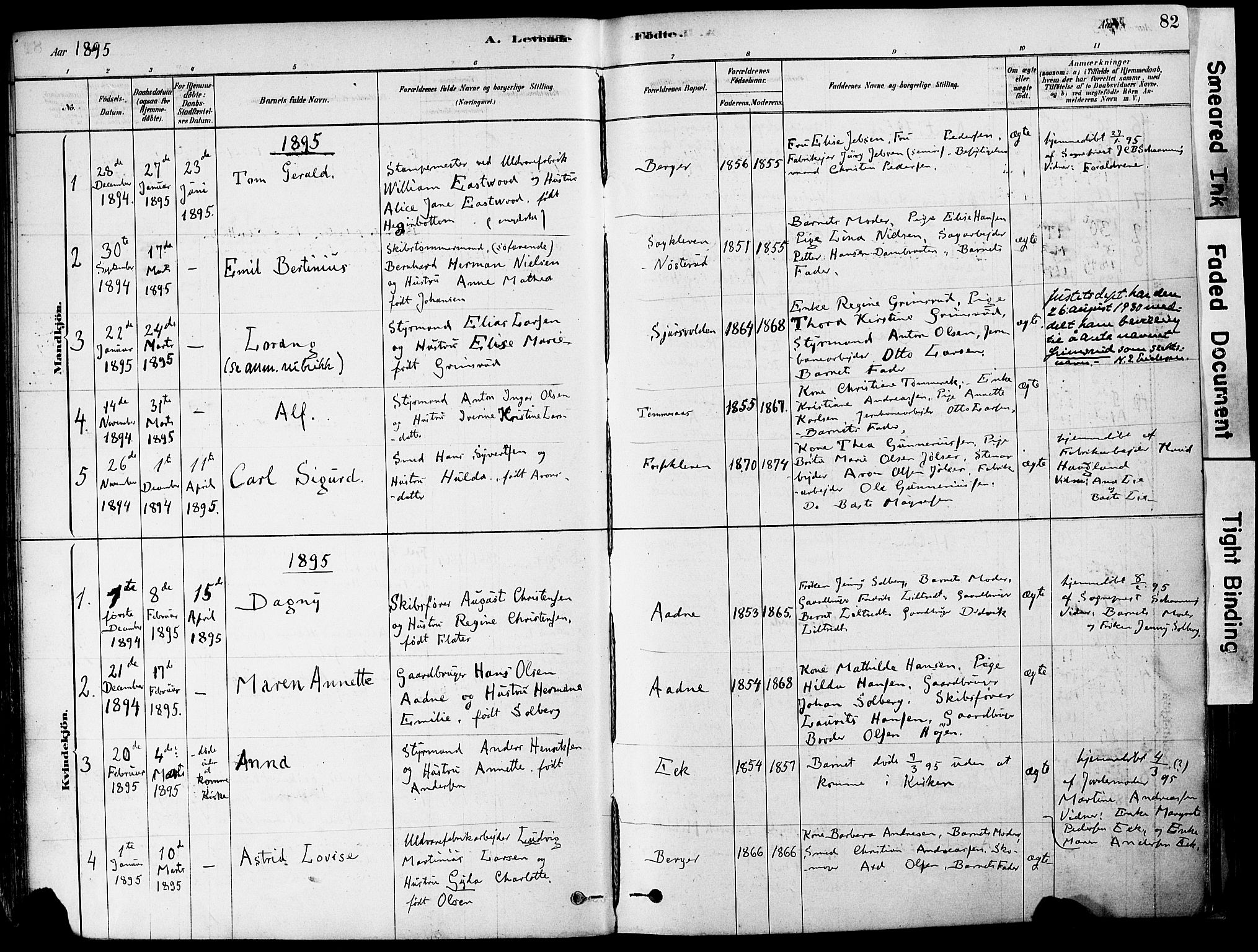 Strømm kirkebøker, AV/SAKO-A-322/F/Fa/L0004: Parish register (official) no. I 4, 1878-1899, p. 82