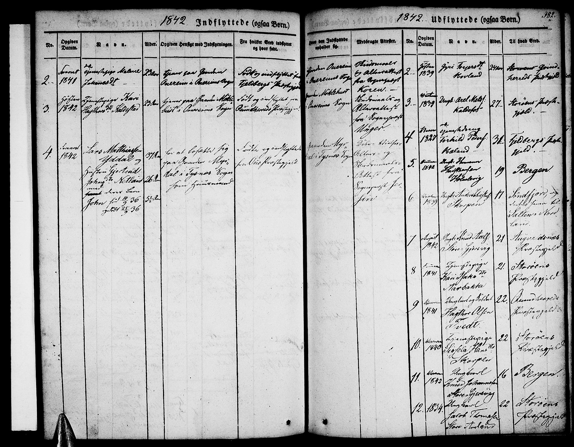 Tysnes sokneprestembete, AV/SAB-A-78601/H/Haa: Parish register (official) no. A 9, 1837-1848, p. 382