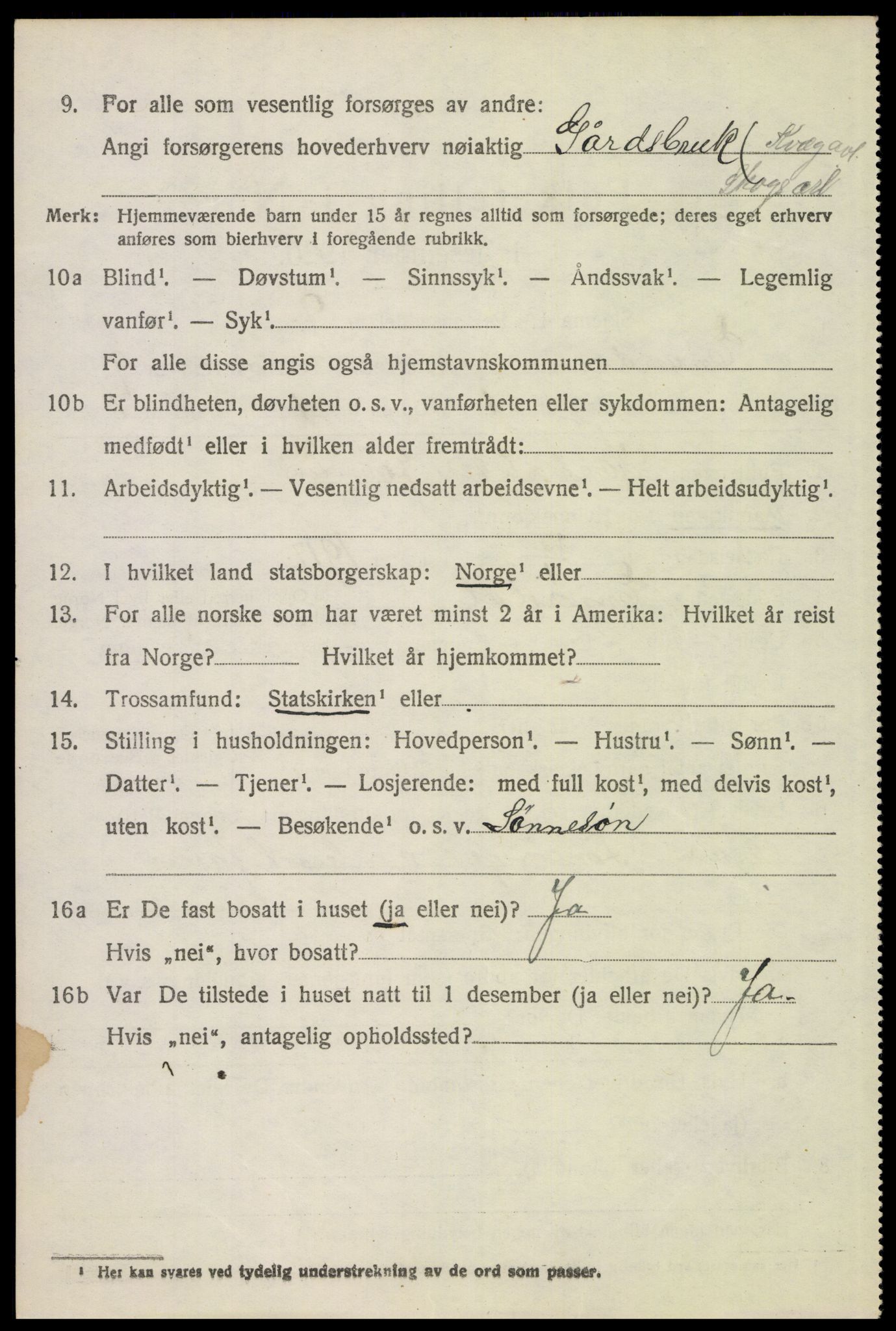 SAH, 1920 census for Engerdal, 1920, p. 498